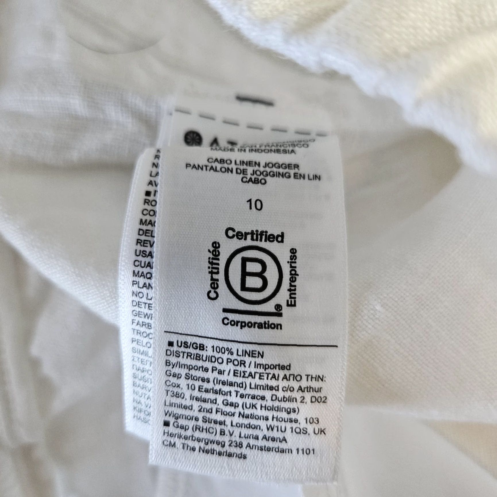 Athleta Athleta Womens Cabo Linen Jogger Sz 10 White High Rise Drawstring Pockets Pants 10 White Jogger Womens Size 32" / US 10 / IT 46 - 6 Thumbnail