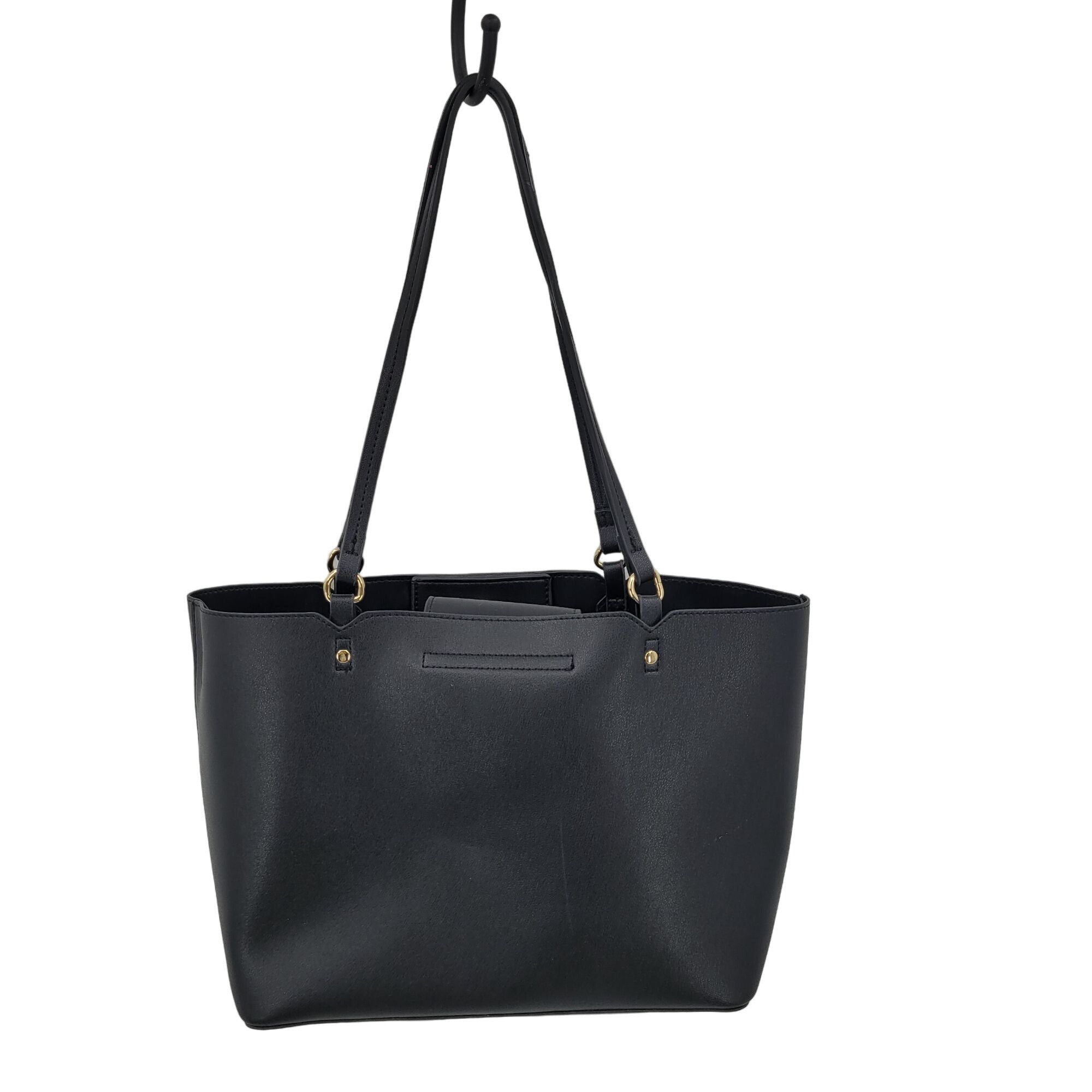 Nanette Lepore Nanette Lepore Black Vegan Faux Leather Tote Bag Multiple Po Size ONE SIZE - 2 Thumbnail
