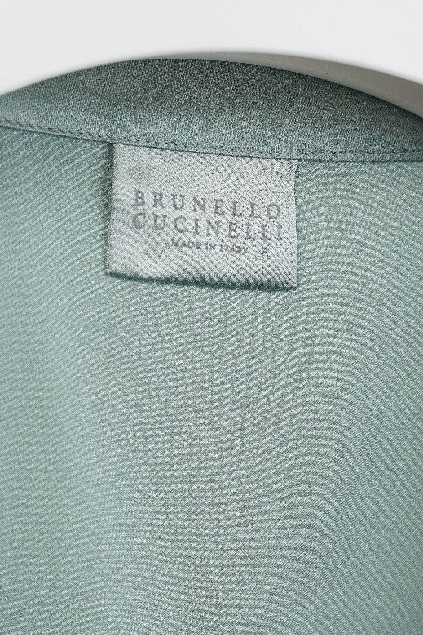 Brunello Cucinelli Brunello Cucinelli Mint Stretch Silk Satin Sleeveless Top Size S / US 4 / IT 40 - 4 Thumbnail