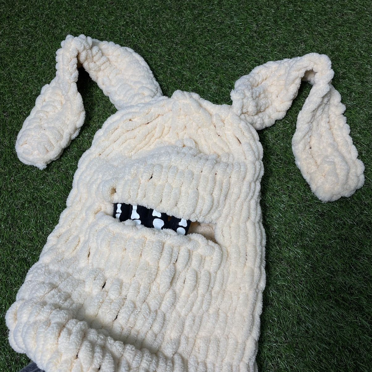 Vintage Vintage Y2K Fuzzy Beanie Alt Ushanka Cream Rave Worn In OS Size ONE SIZE - 3 Thumbnail