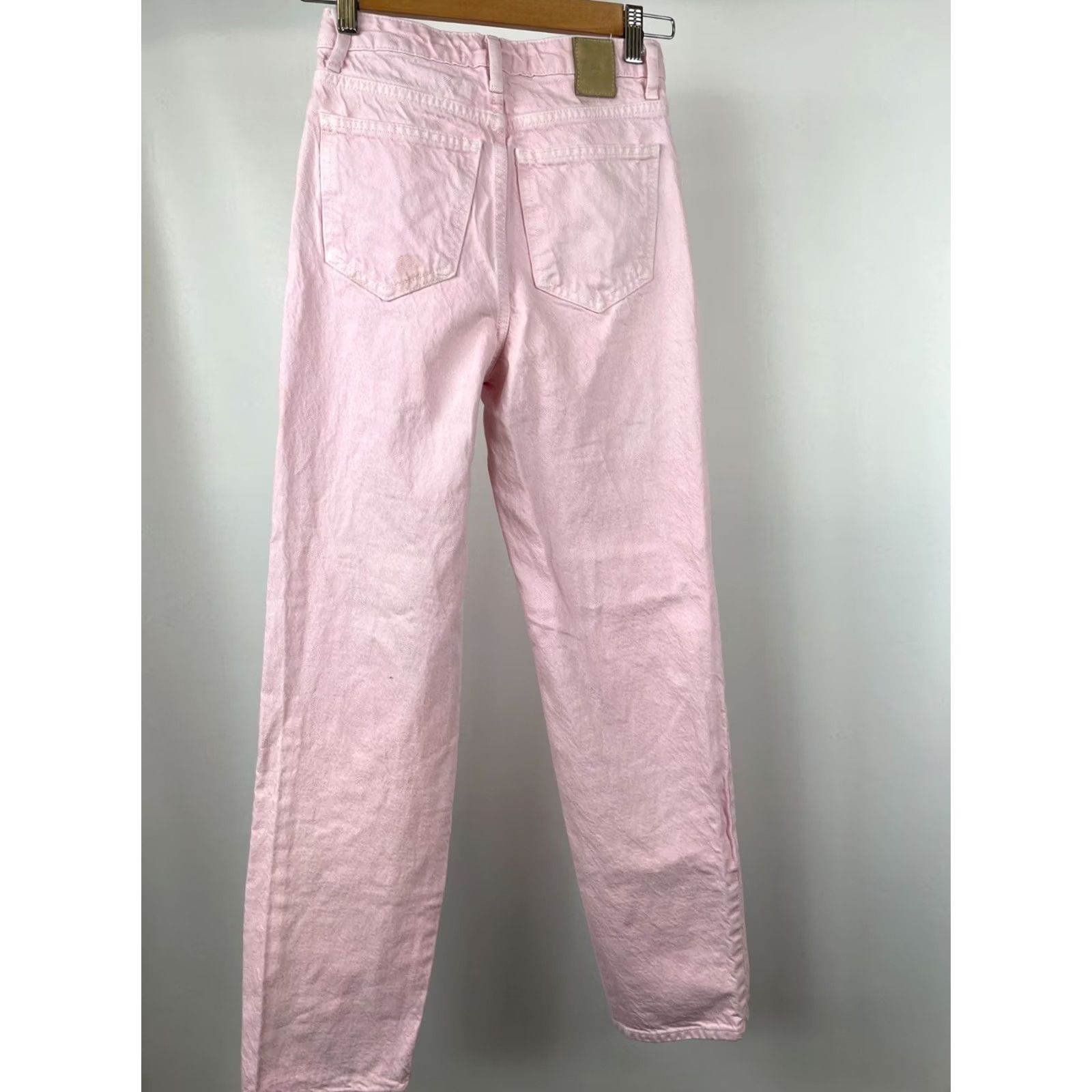 Zara Zara Jeans Womens 32 Pink Straight Leg High Rise Denim pants Made in Turkey Size 24" / US 00 / IT 34 - 5 Thumbnail