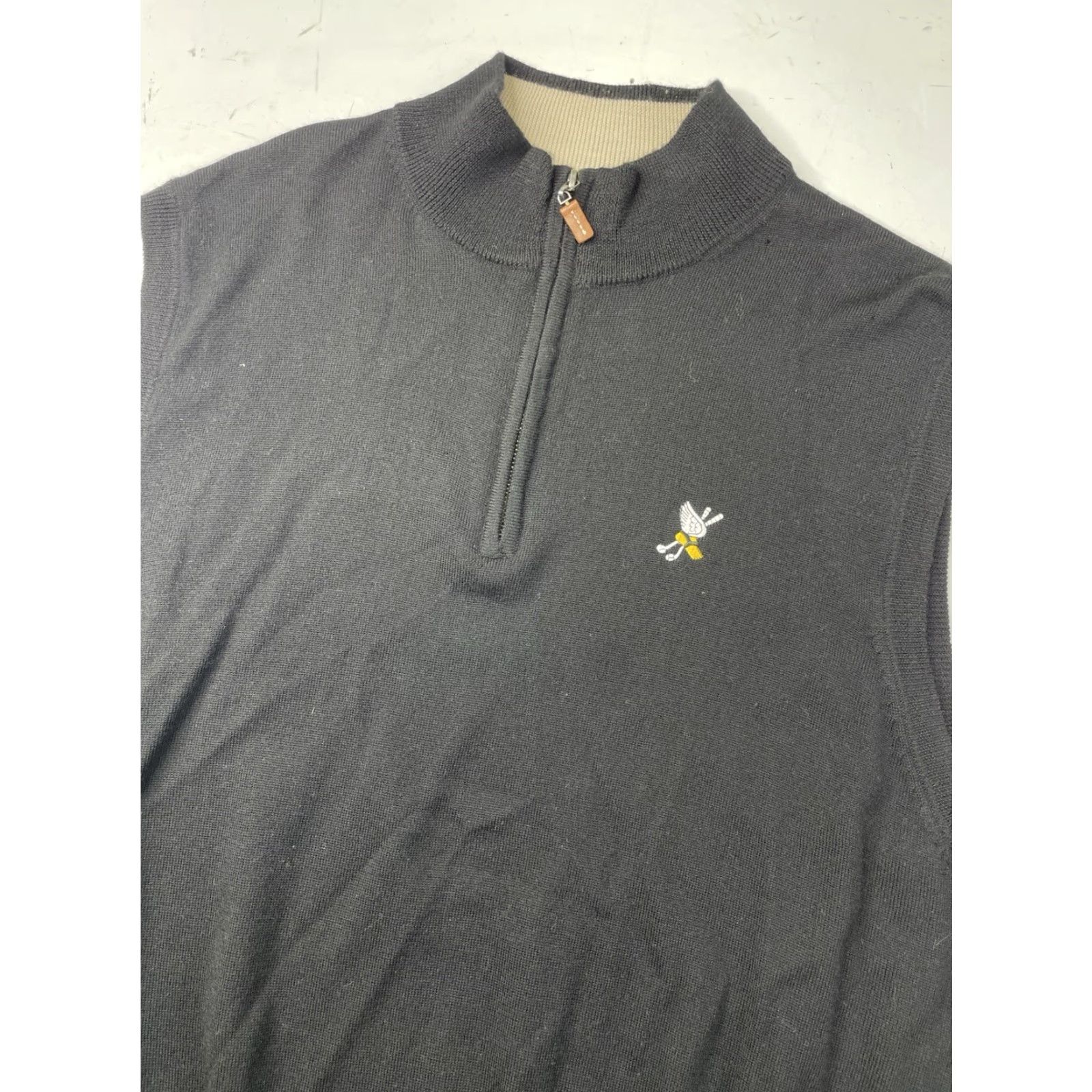 Peter Millar Peter Millar Merino Wool 1/4 Zip Pullover Vest Golf Winged Foot Black Mens L Size US L / EU 52-54 / 3 - 2 Thumbnail