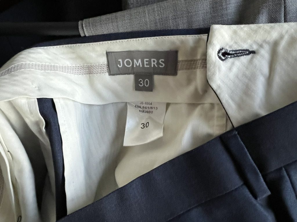 Jomers Dark Blue Sharkskin Vitale Barberis Canonico Pants Size 30 Size 38R - 3 Thumbnail