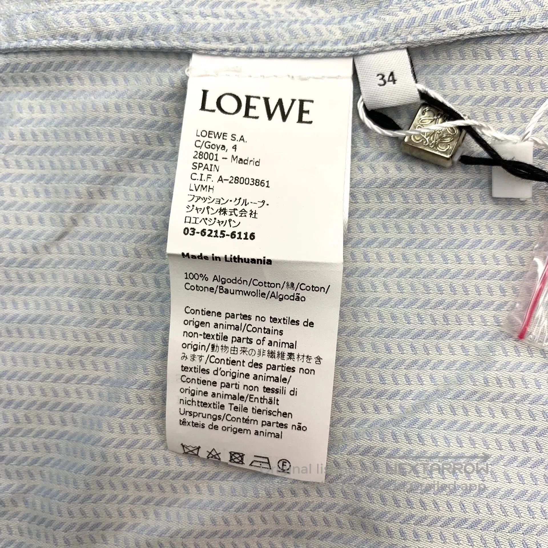 Loewe light blue lizard patterned long sleeve shirt. Size US XXS / EU 40 - 7 Thumbnail
