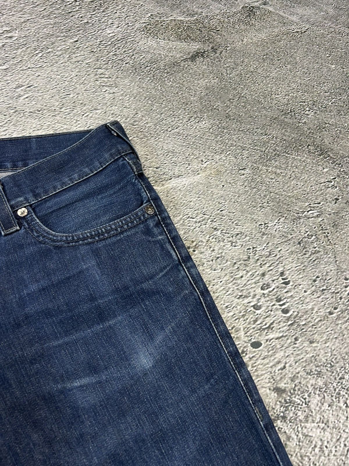 True Religion × Vintage True Religion jorts denim shorts navy black stitching Ricky Size US 34 / EU 50 - 6 Thumbnail