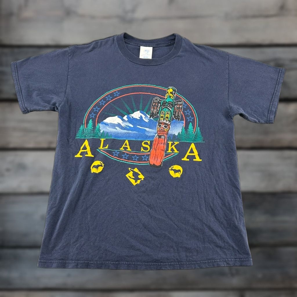 Native VINTAGE Alaska Shirt Mens L Blue Navy Totem Art Native Graphic Cotton Nature 90s Shirt Mens L Blue Navy Totem Art Native Graphic Cotton Nature 90s Size US L / EU 52-54 / 3 - 1 Thumbnail