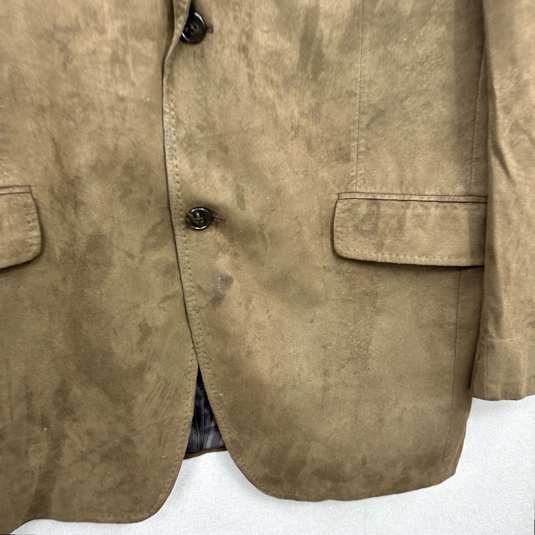 Jack Victor VINTAGE Jack Victor Blazer Mens 42 Brown Notch Lapel Single-Breasted Fabric Wool Blend 90s 2000s Business Mens Size 42R - 6 Thumbnail