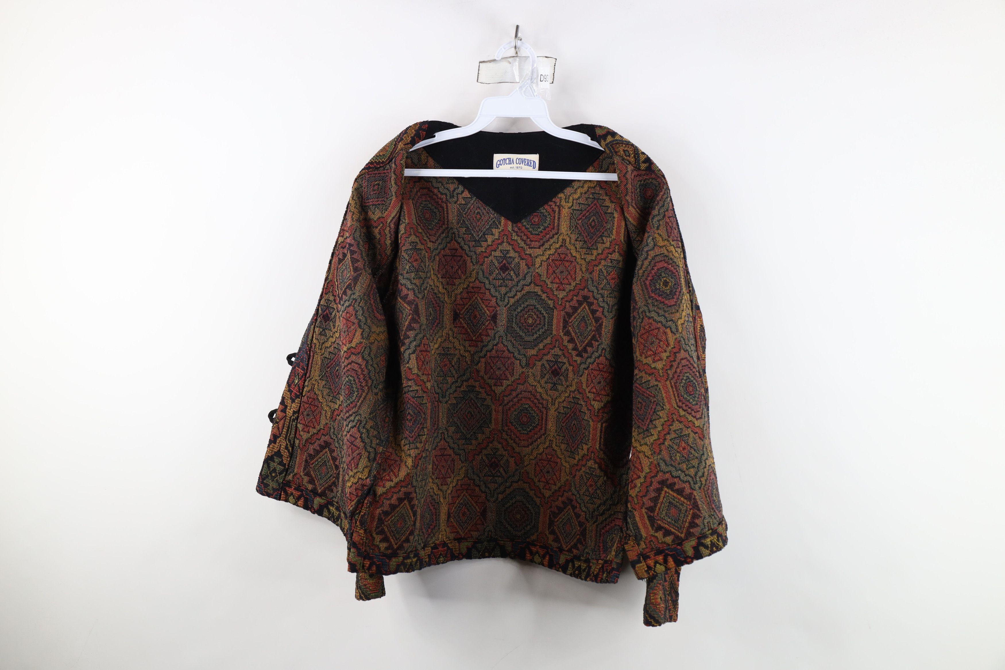 Vintage Vintage 90s Streetwear Geometric Tapestry Blazer Jacket USA Size S / US 4 / IT 40 - 9 Thumbnail