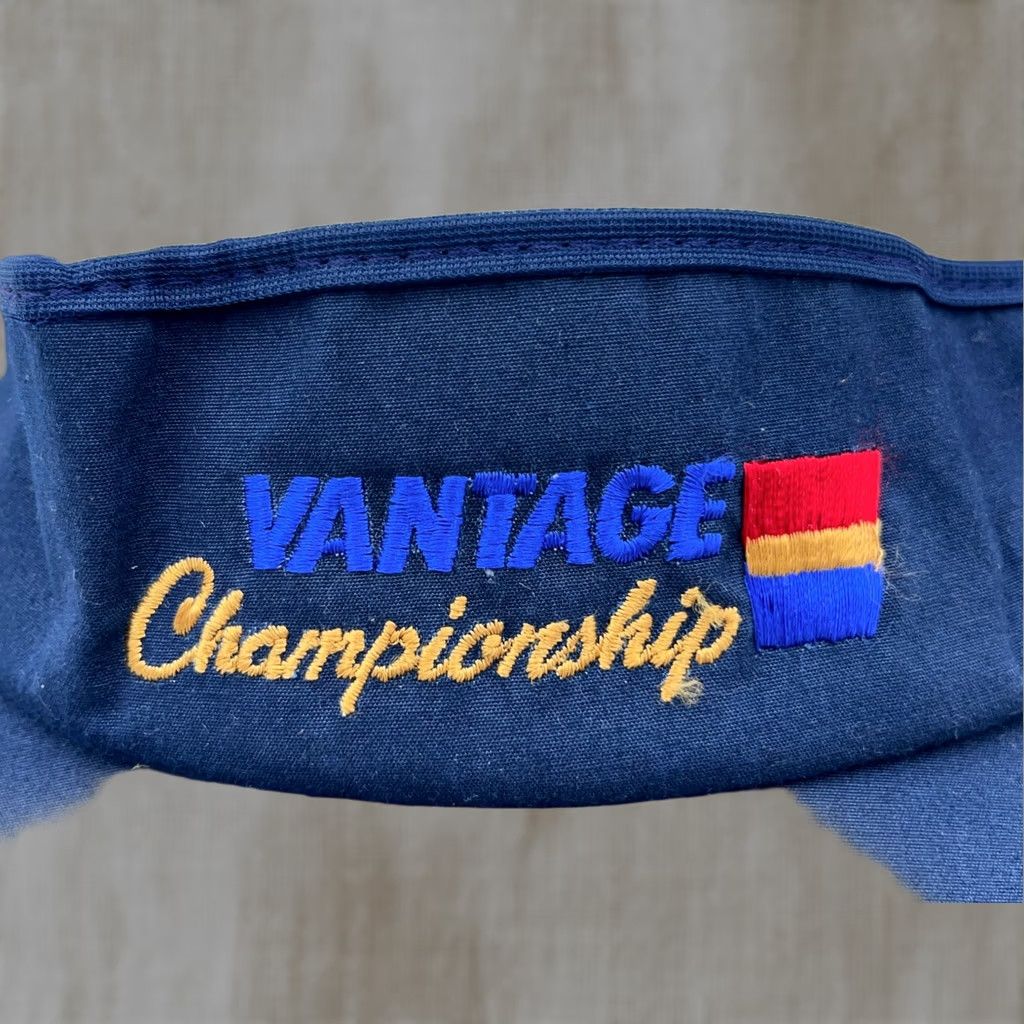 Vintage VINTAGE Golf Hat Cap Sun Visor Strap Back USA 80s 90s Vantage Championship Adult Blue Adjustable Twill Hat Mens Size ONE SIZE - 1 Thumbnail