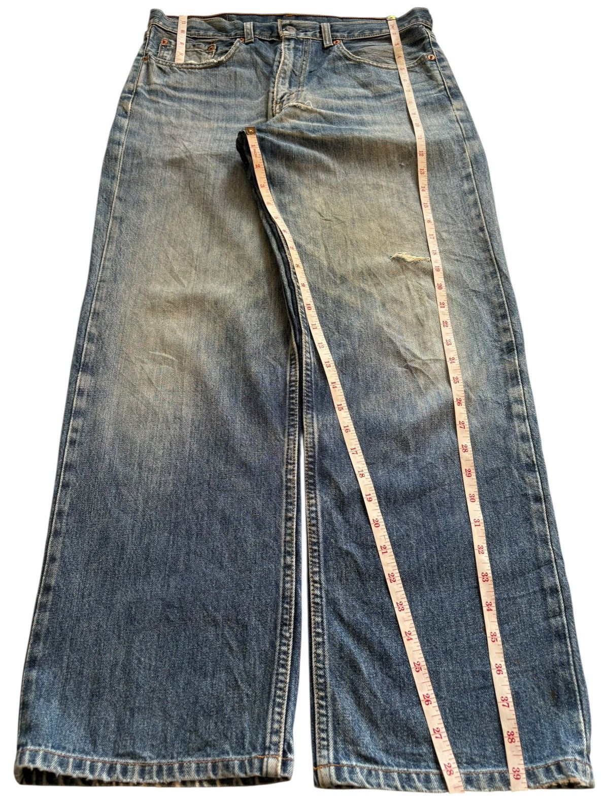 Levi's × Levi's Vintage Clothing Vintage 90s Levis 598 Mud Wash Distressed Loose Baggy Jeans Size US 32 / EU 48 - 13 Thumbnail