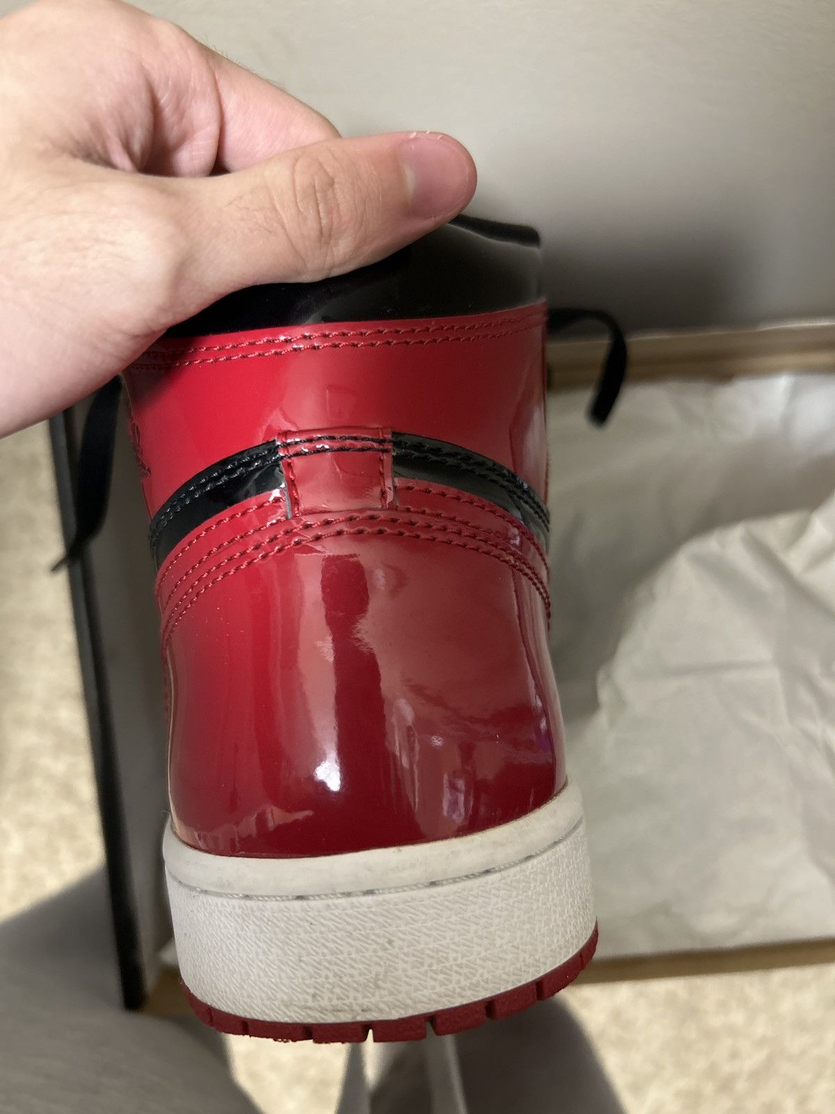 Jordan Brand × Nike Air Jordan 1 Retro High OG Patent Bred' Size US 8.5 / EU 41-42 - 10 Thumbnail