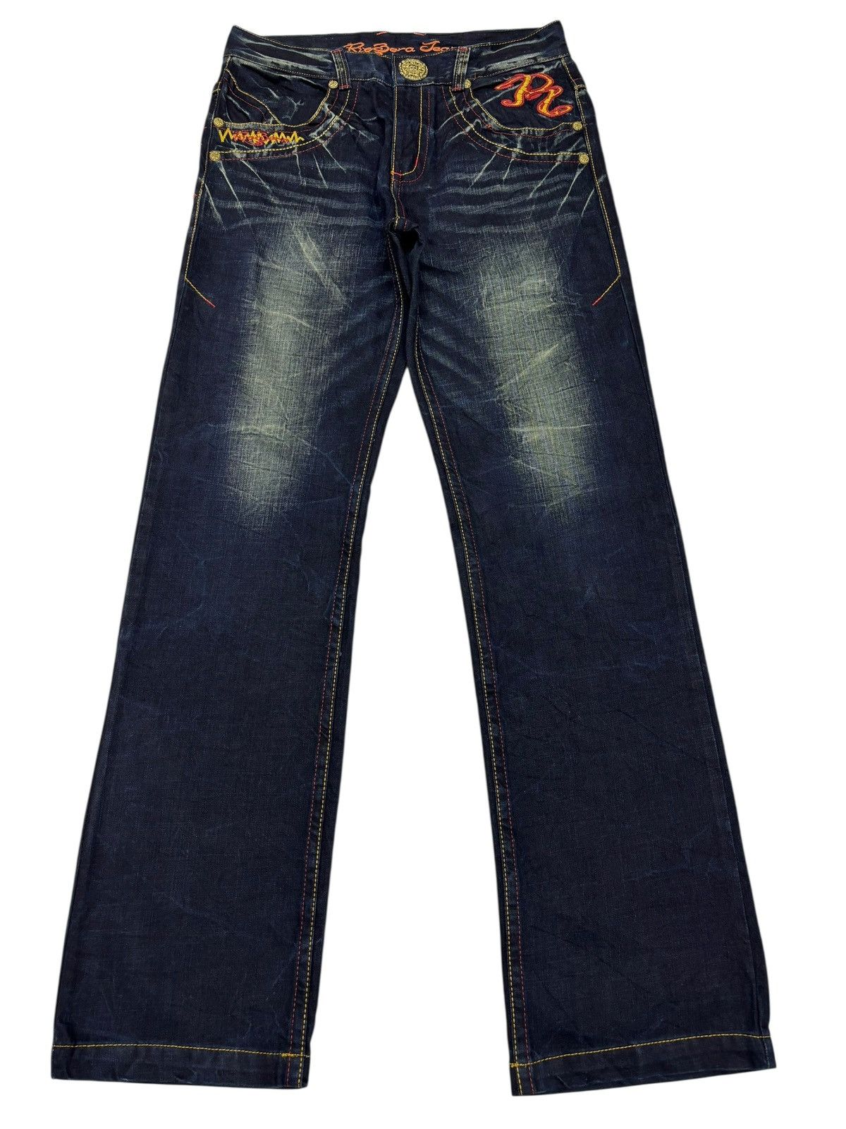 If Six Was Nine 🔥RIOBERA JEANS Embroidery Denim Blue Jeans Size US 32 / EU 48 - 2 Thumbnail