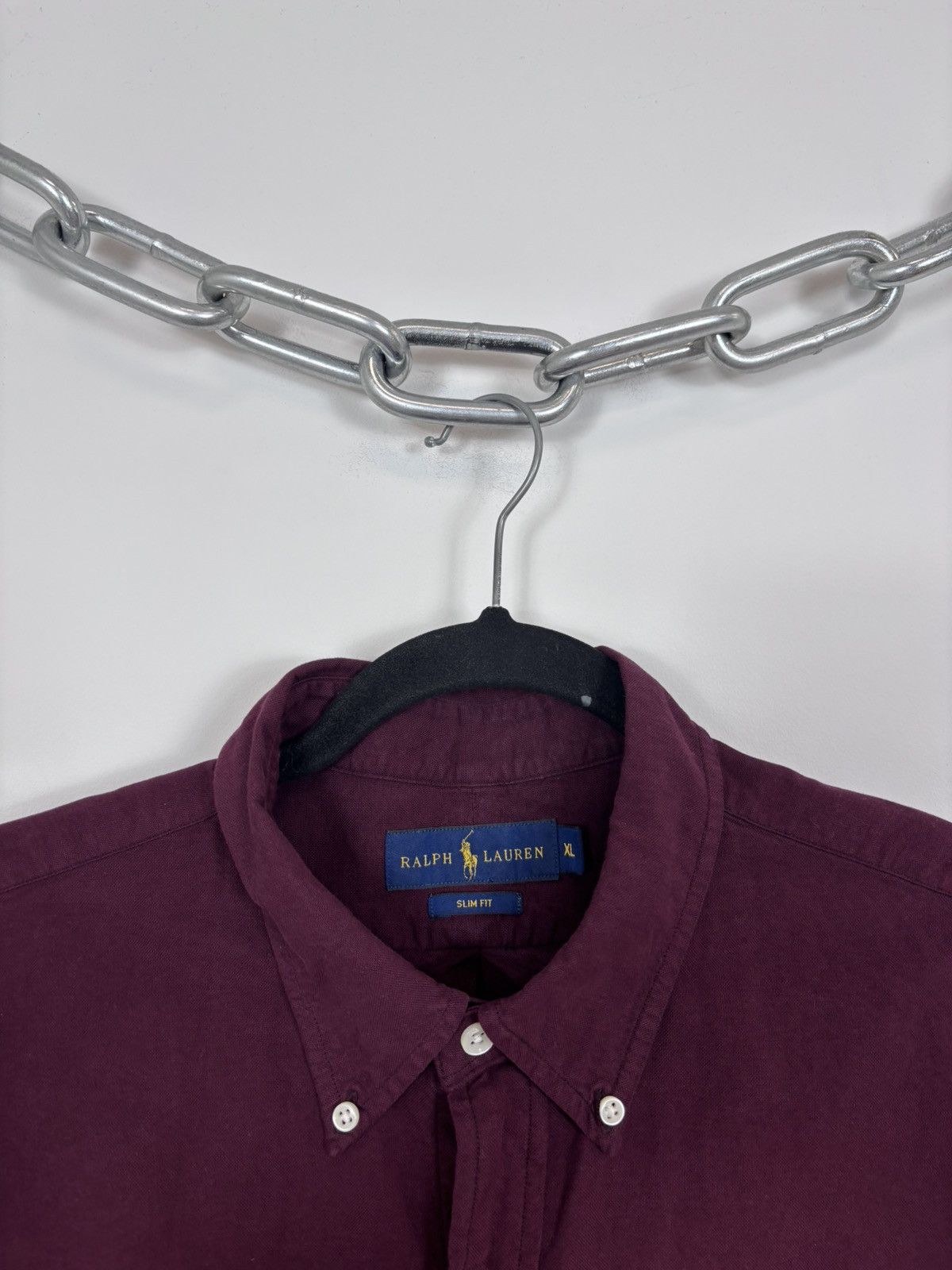 Ralph Lauren Ralph Lauren Men’s Slim Fit Burgundy Long Sleeve Shirt Size US XL / EU 56 / 4 - 4 Thumbnail
