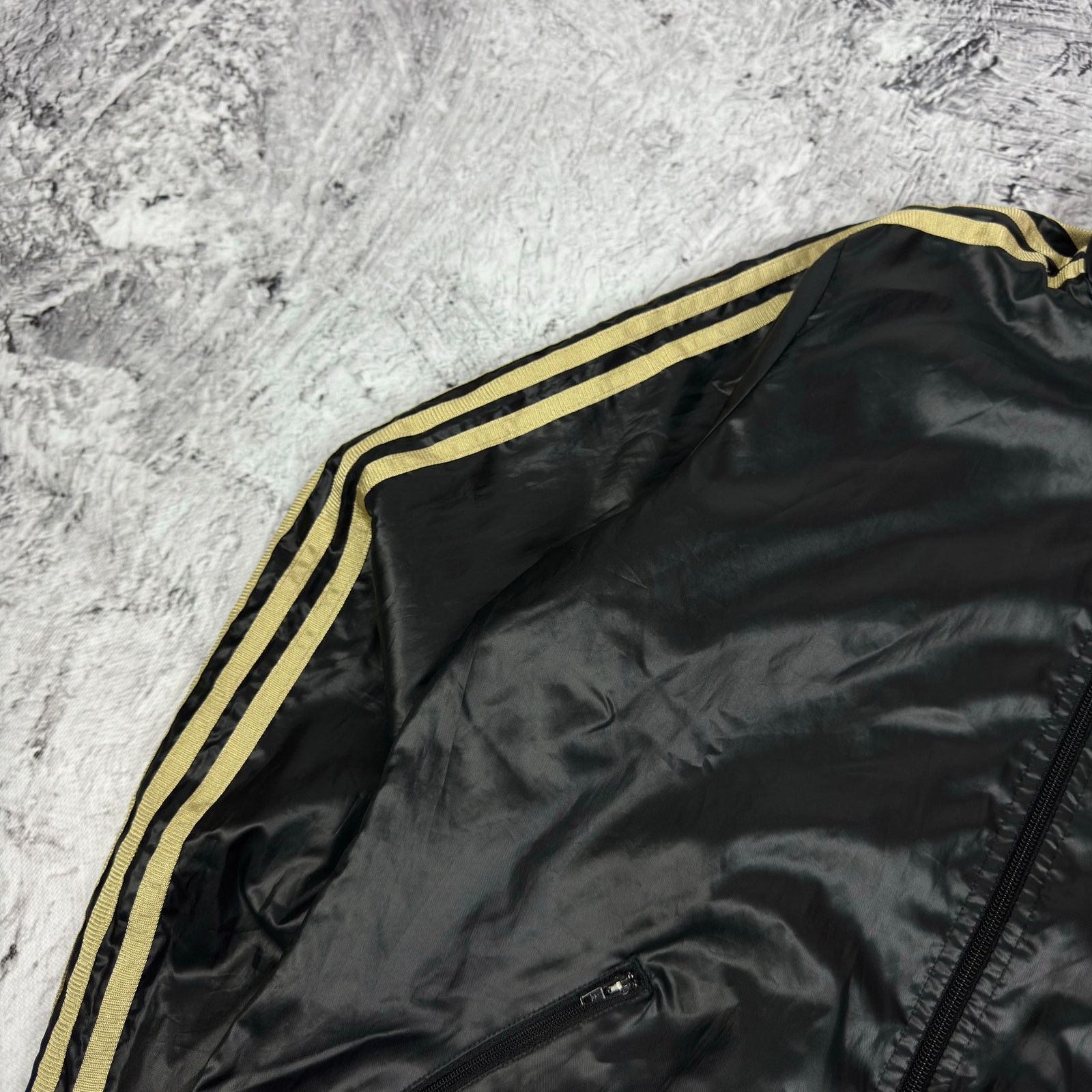 Adidas Adidas Womens Black Gold 3-Stripe Trefoil Full Zip Jacket 40 Size S / US 4 / IT 40 - 5 Thumbnail