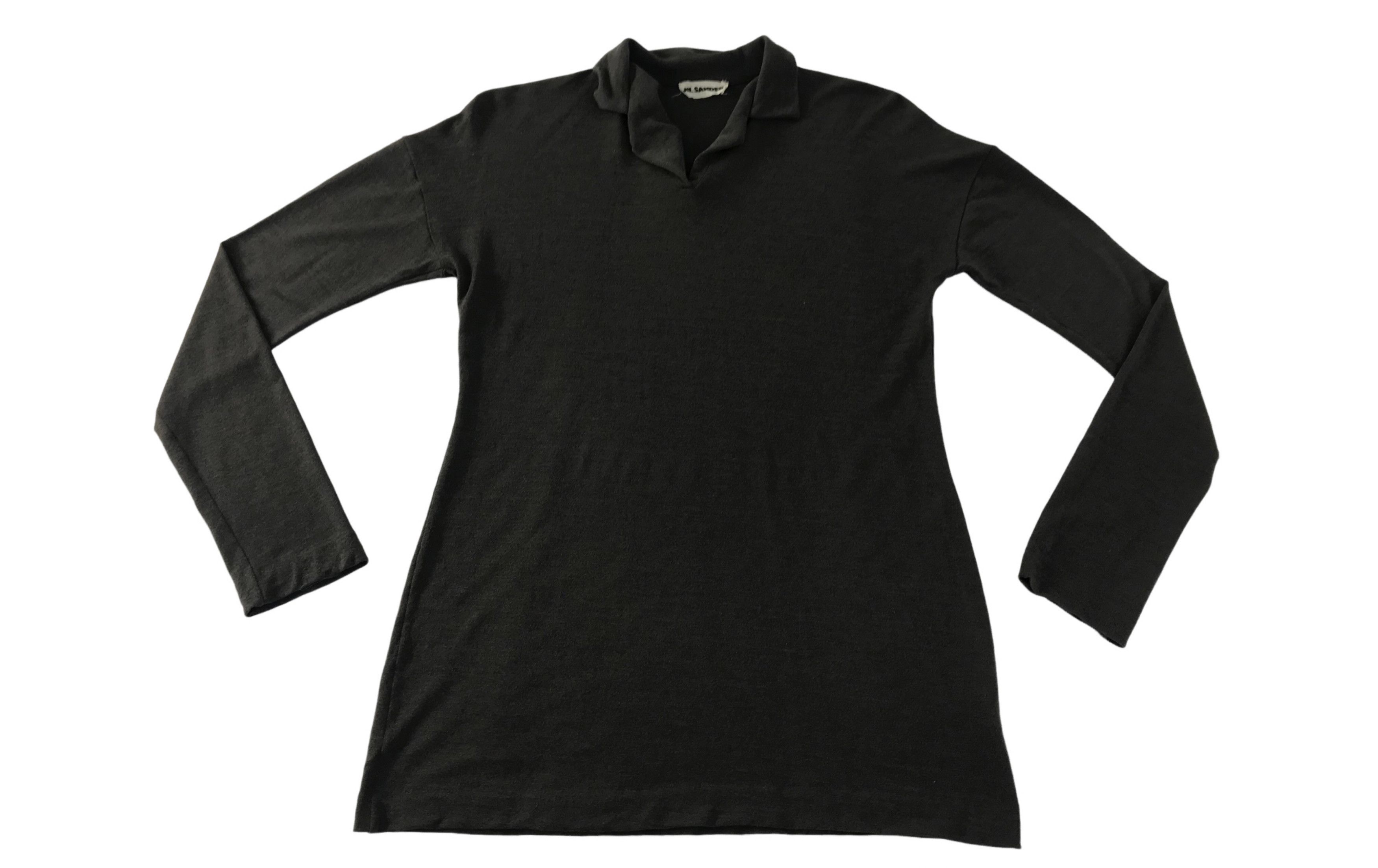 Jil Sander Jil Sander Black Plain Longsleeve Polo Tee T-shirt Size US S / EU 44-46 / 1 - 1 Thumbnail