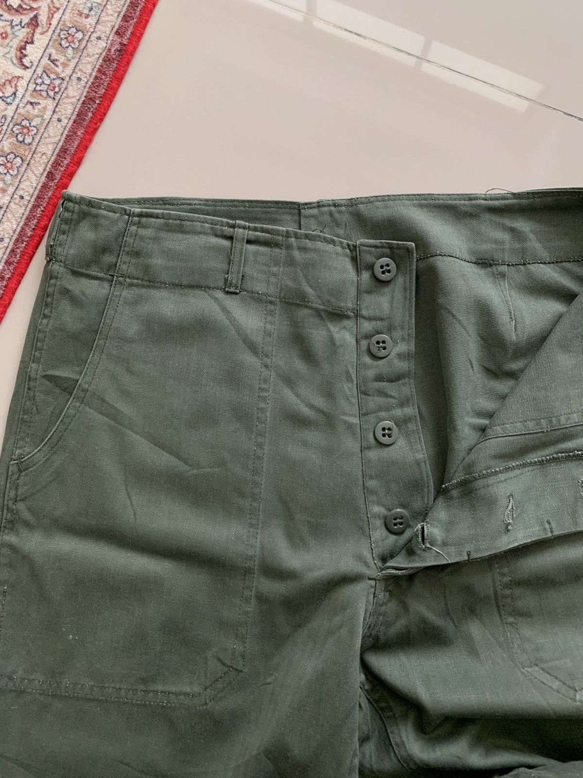 Japanese Brand Vintage 80s Korean Army HBT OG Trousers Size US 34 / EU 50 - 4 Thumbnail