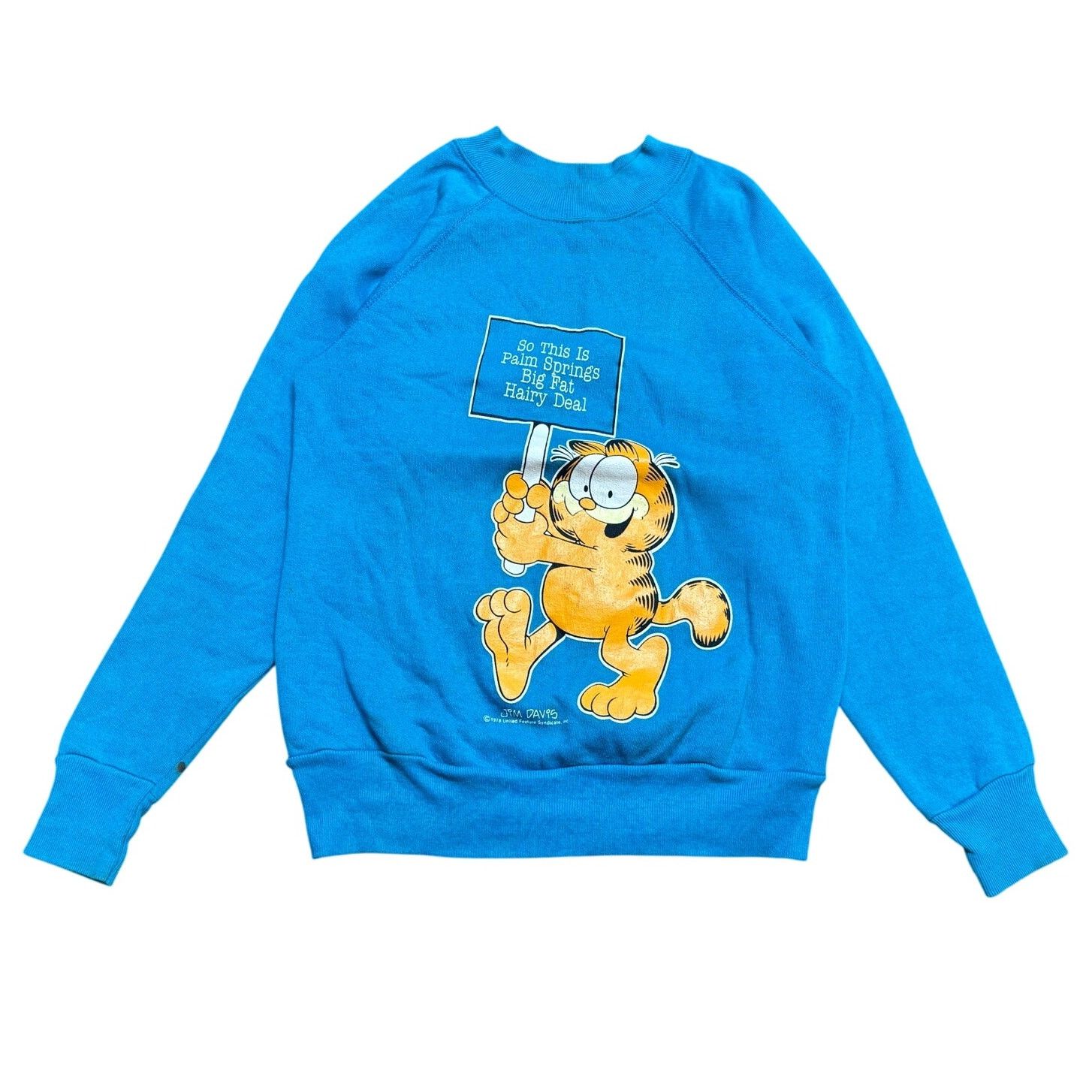 Velva Sheen × Vintage Vintage 70s Jim Davis Garfield Palm Spring Sweatshirt Mens S Size US S / EU 44-46 / 1 - 1 Thumbnail