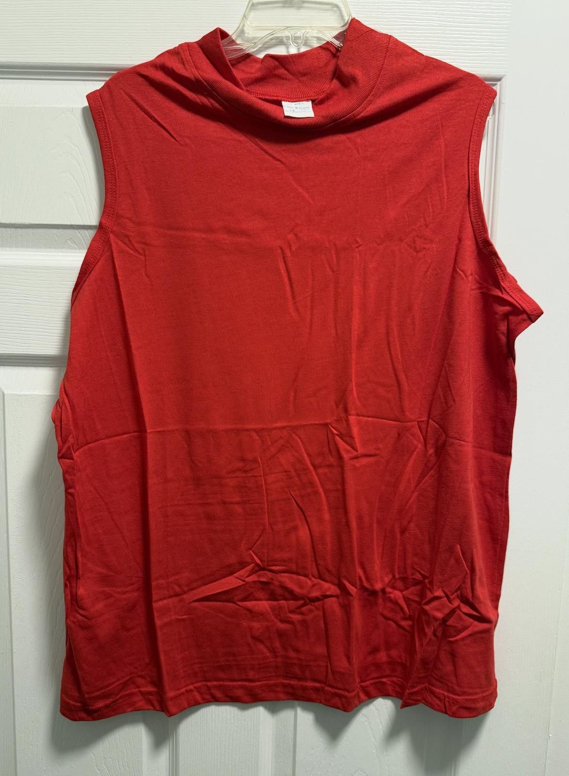 Designer Vintage Red Sleeveless USA-Made Tank – 1X Size M / US 6-8 / IT 42-44 - 1 Thumbnail