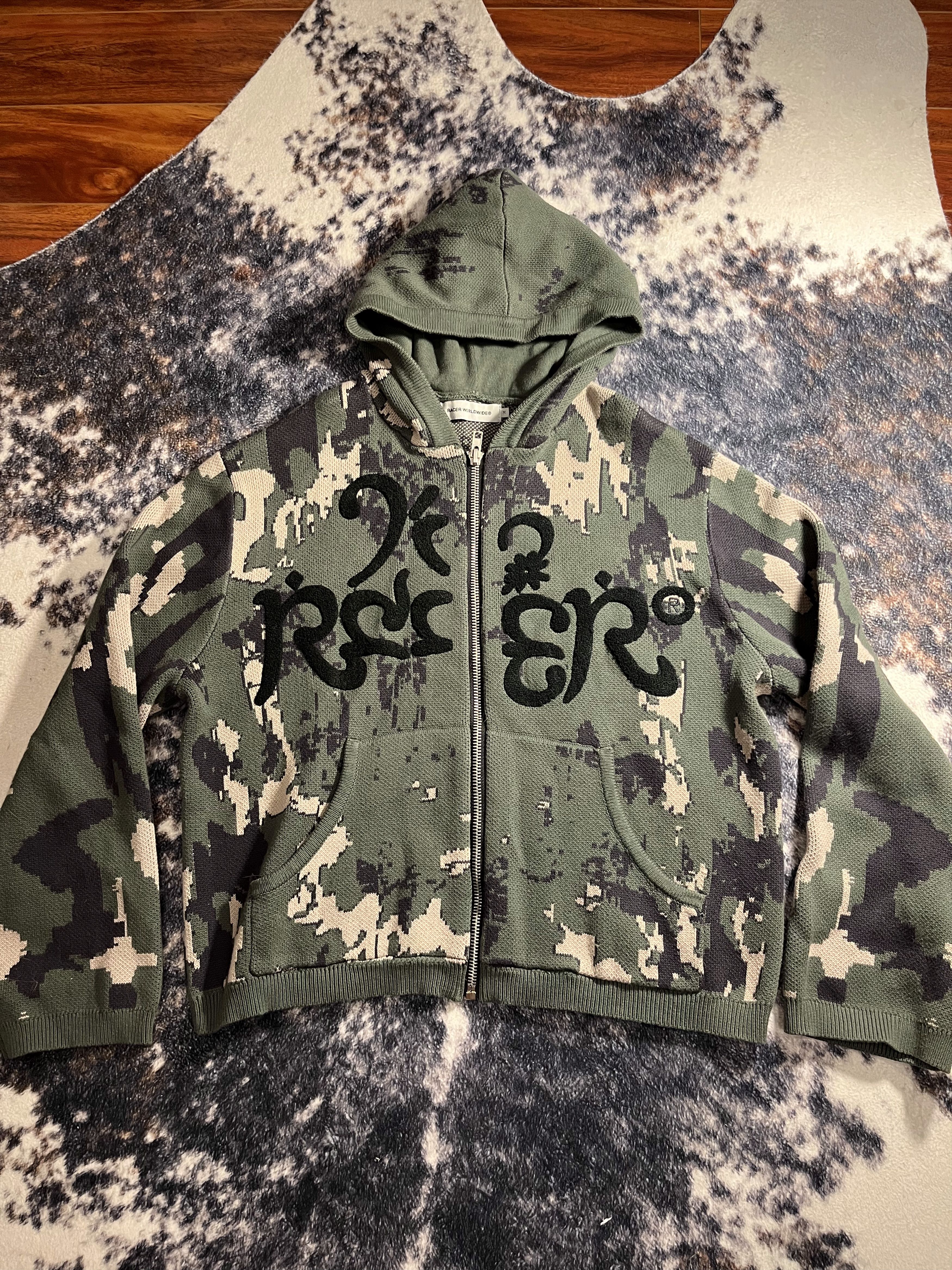 Racer Worldwide Camo zip up Knitwear