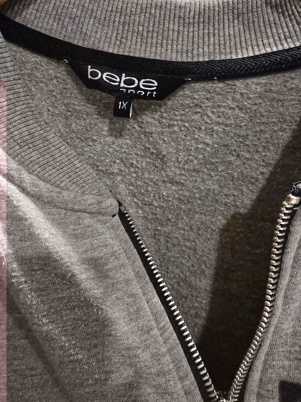 Bebe Women's Bebe Gray Zipper Front Sweatshirt Size 1X Size XL / US 12-14 / IT 48-50 - 6 Thumbnail