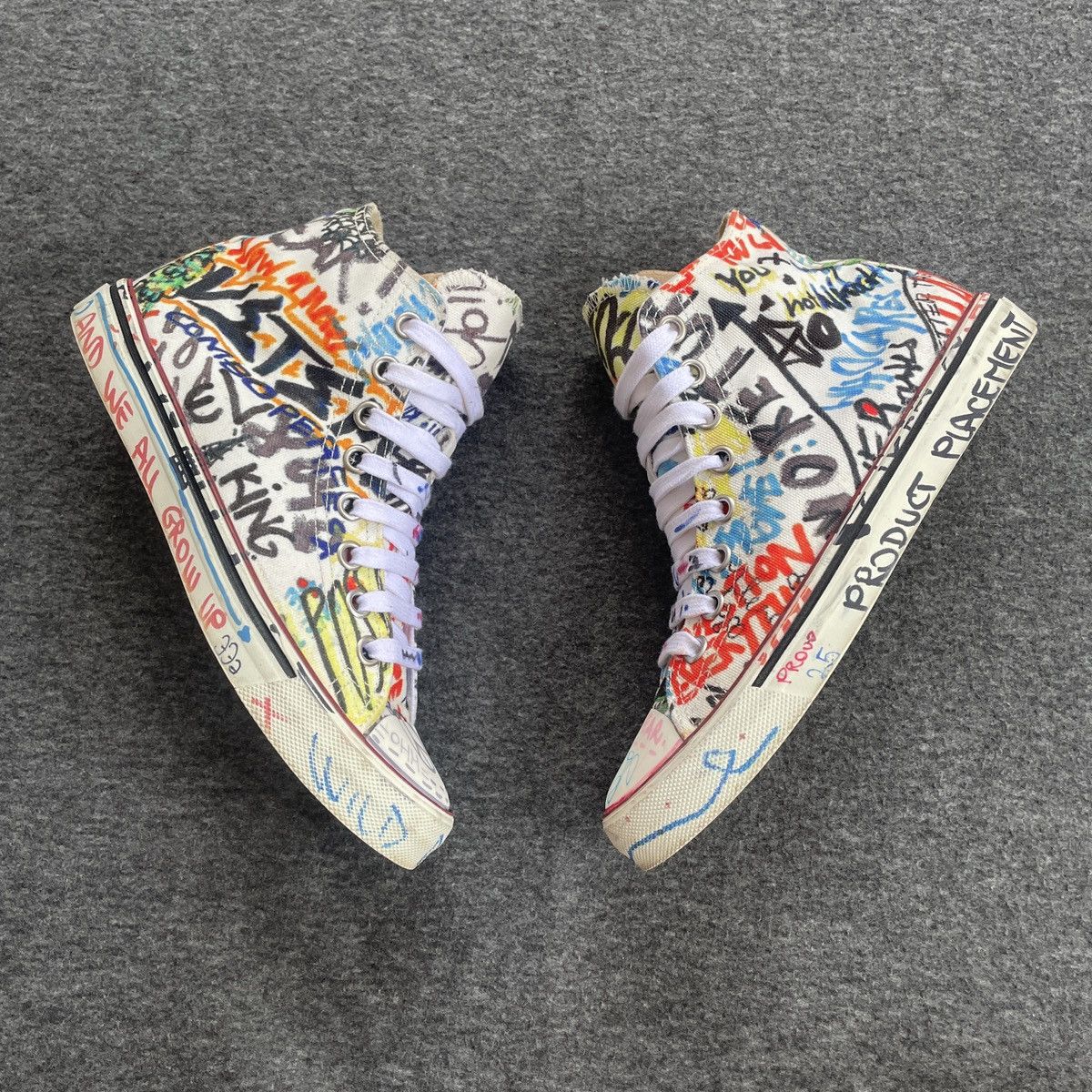 Vetements vetements multicolour canvas graffiti high top sneakers Size US 7 / IT 37 - 3 Thumbnail