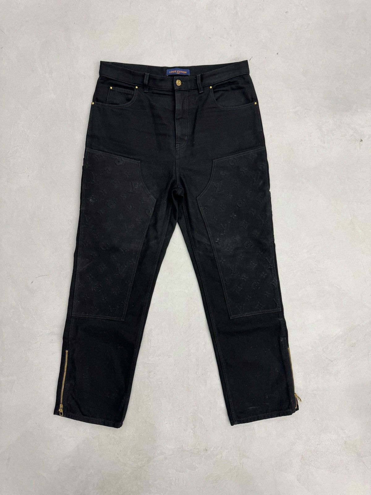 Louis Vuitton Louis Vuitton Monogram Detail Carpenter Denim Pants Black Size US 36 / EU 52 - 1 Thumbnail