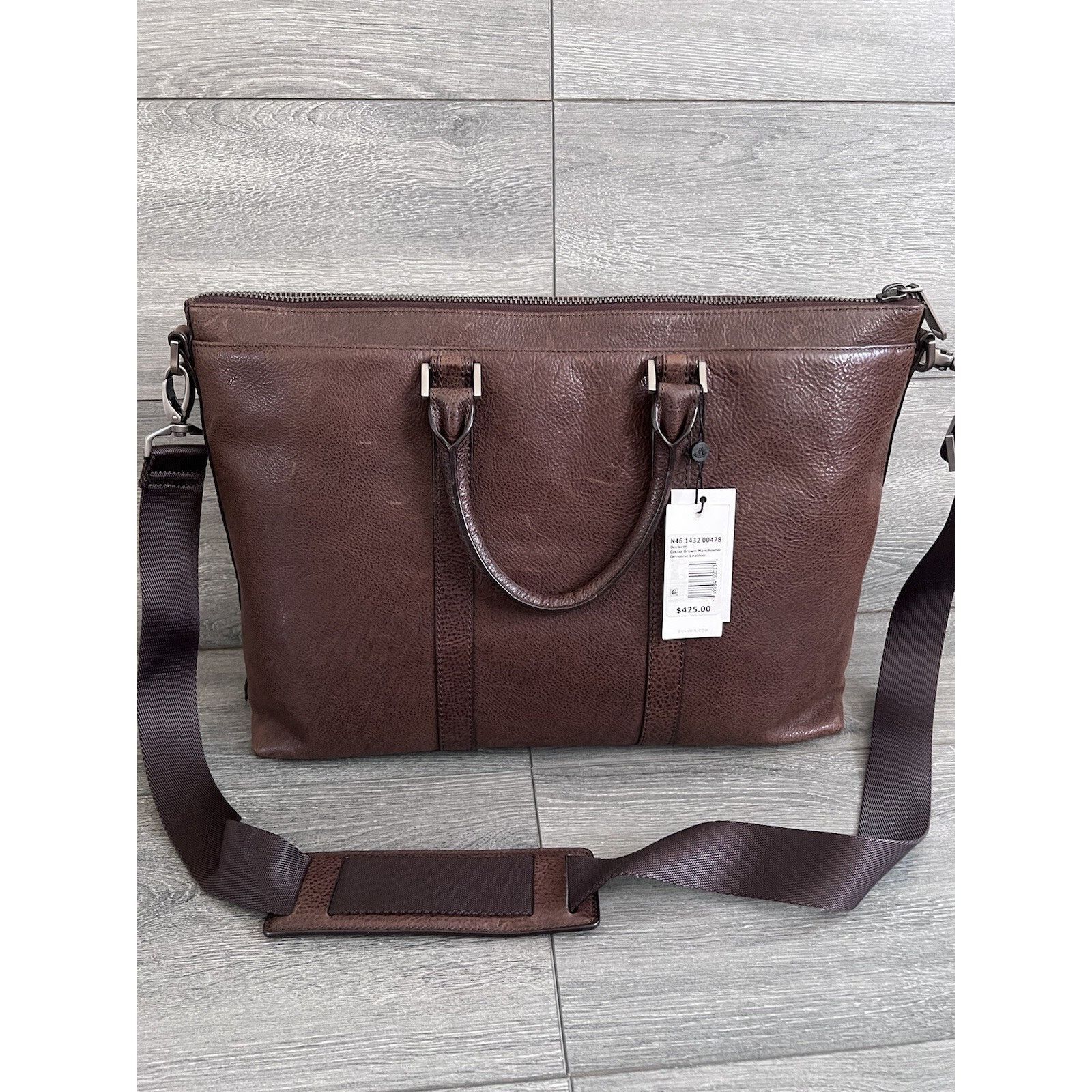 BRAHMIN Brahmin Beckett genuine leather men laptop bag B000514 Size 40 - 8 Thumbnail