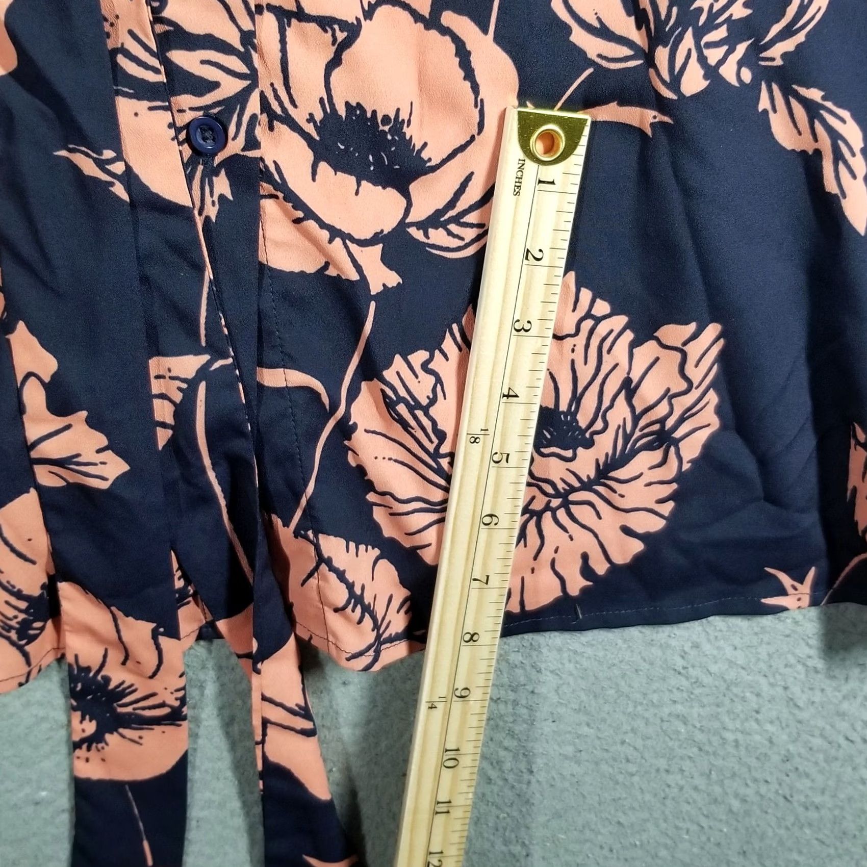 Vintage eShakti Shirt Dress 3X Blue Pink Short Sleeve Floral Artsy Tie Dress Womens 26W Size XXL / US 16-18 / IT 52-54 - 6 Thumbnail