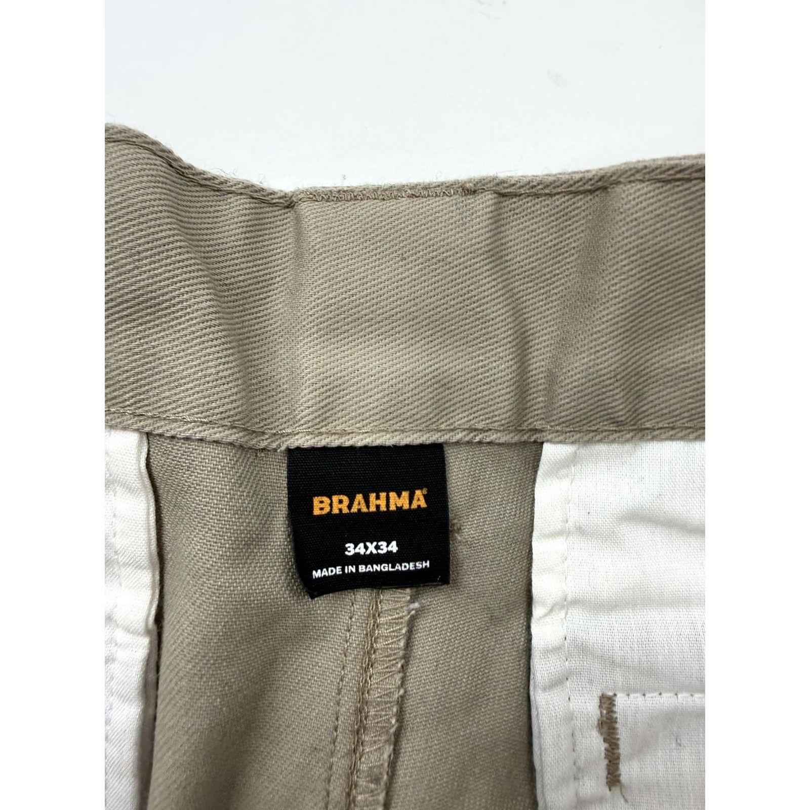 Vintage Brahma Mens Khakis Pants 34x33 Beige Workwear Canvas Regular Fit Front Flat Front Pockets Zip Button Mens Size US 34 / EU 50 - 4 Thumbnail