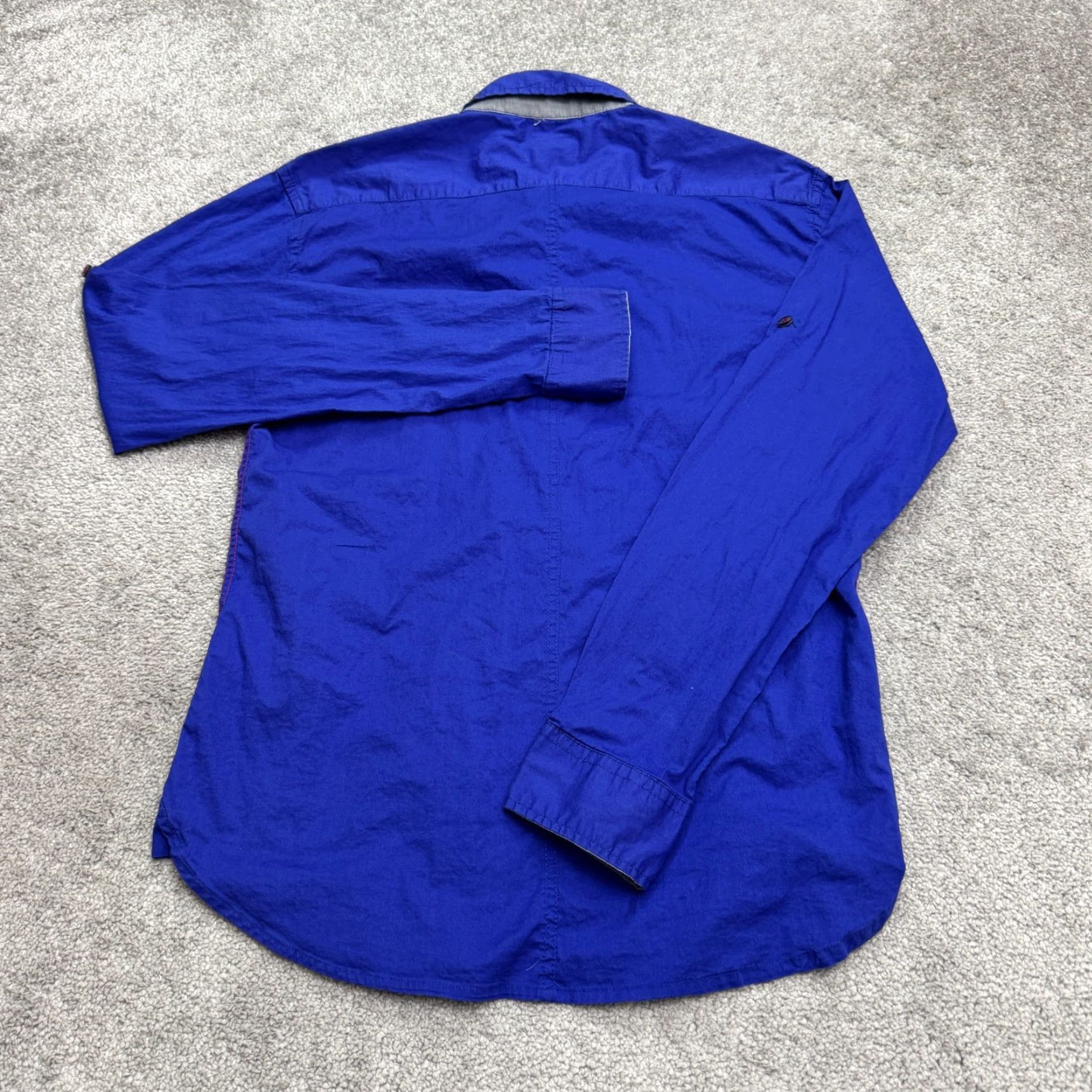 Massimo Dutti Massimo Dutti Button-Up Shirt Mens Large Royal Blue Cotton Long Sleeve Regular Fit Casual Workwear Classic Preppy Size US L / EU 52-54 / 3 - 2 Thumbnail