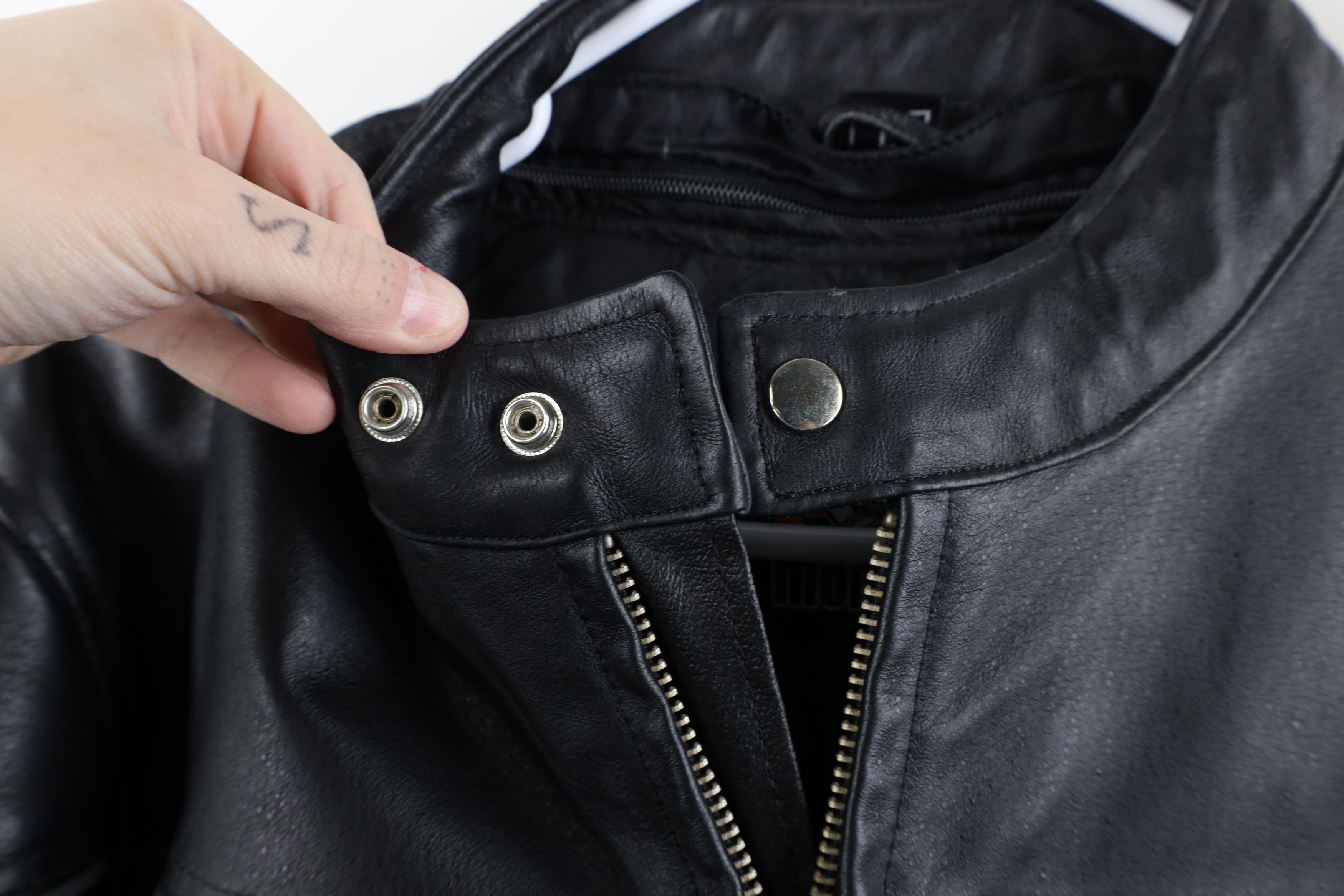 Vintage Vintage 90s Streetwear Lined Leather Motorcycle Jacket Size US L / EU 52-54 / 3 - 4 Thumbnail