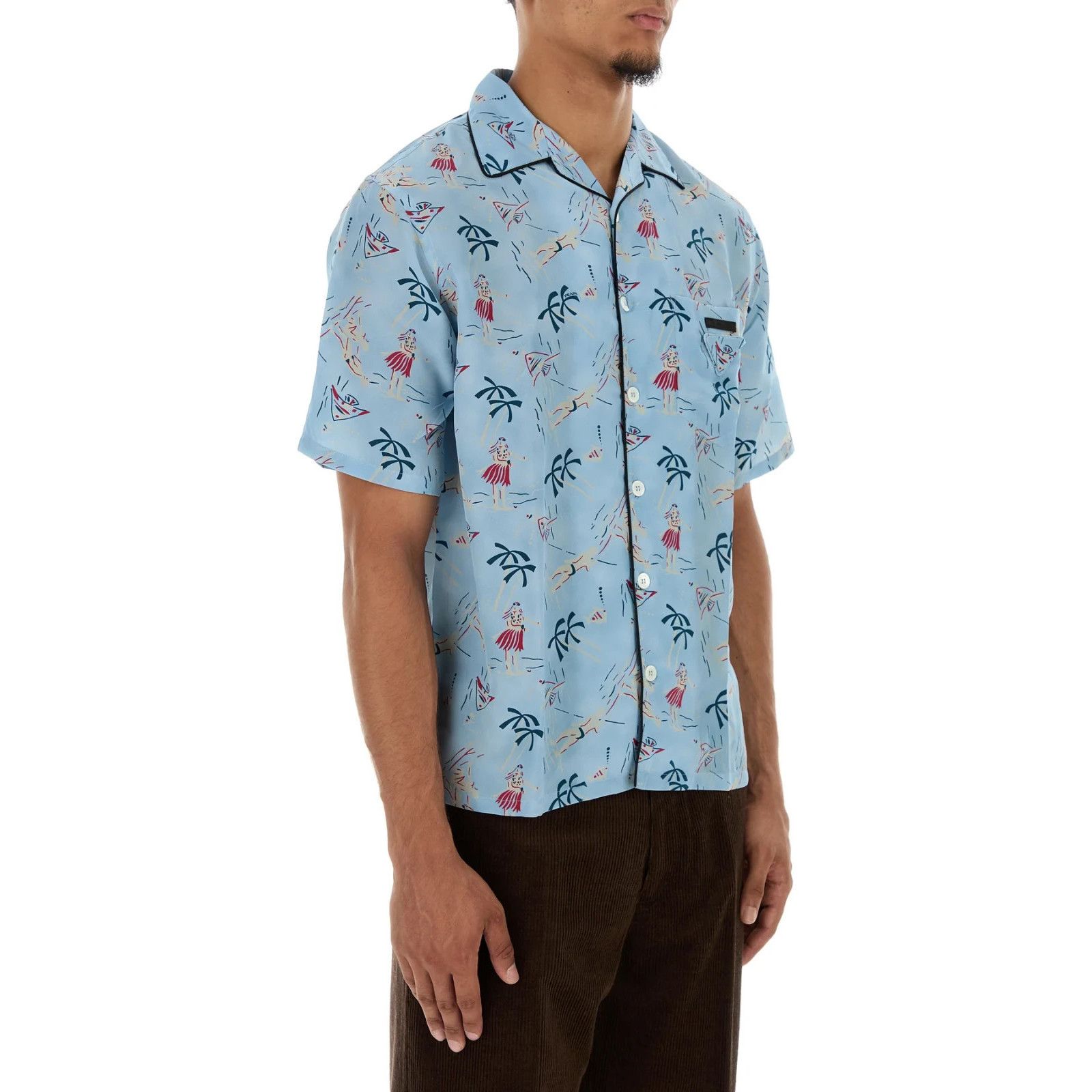 Prada PRADA Printed Satin Shirt New & Authentic (Men's size:M;) Size US M / EU 48-50 / 2 - 3 Thumbnail