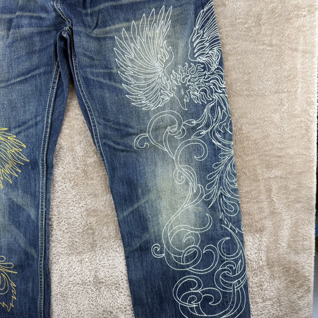 Eternal Vtg eternal jeans embroidered leg dragon art style Size US 32 / EU 48 - 6 Thumbnail