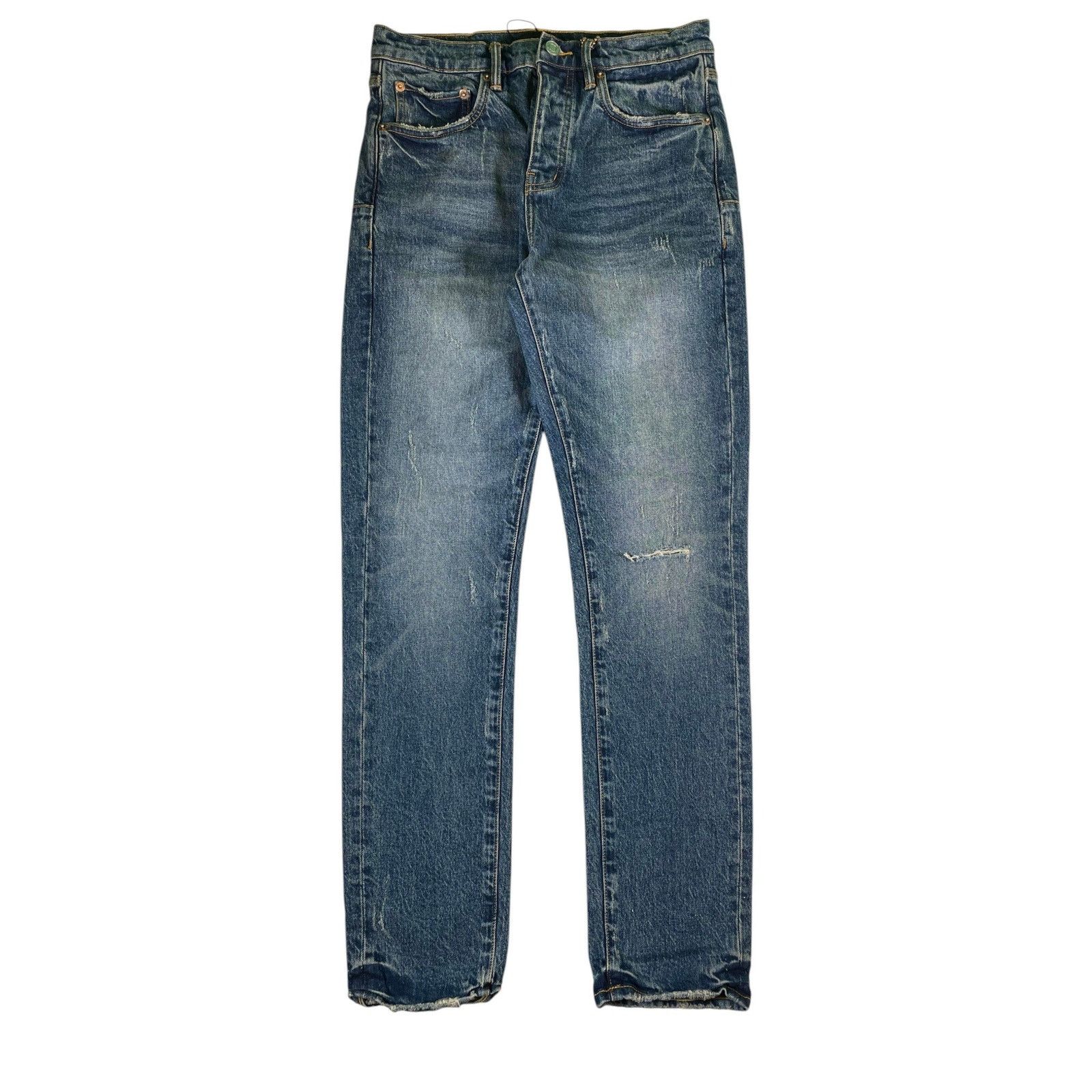 Purple Brand Purple Brand Dark Wash Knee Ripped Jeans Size US 30 / EU 46 - 1 Thumbnail