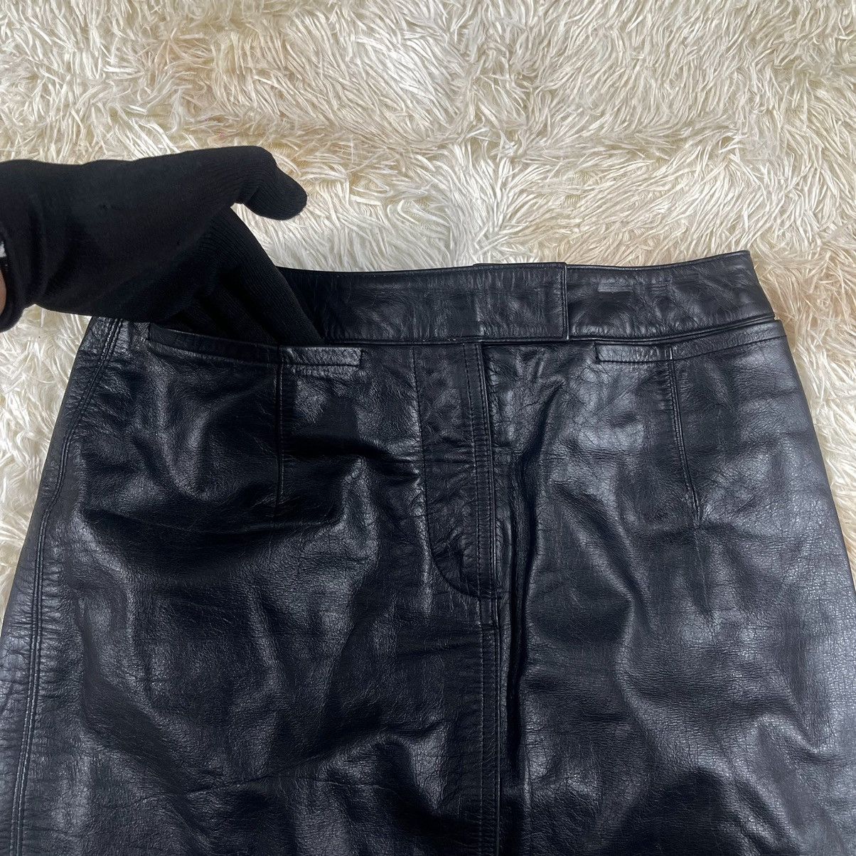 Yohji Yamamoto INED - Yohji Yamamoto Leather Skirt Size 26" / US 2 / IT 38 - 2 Thumbnail