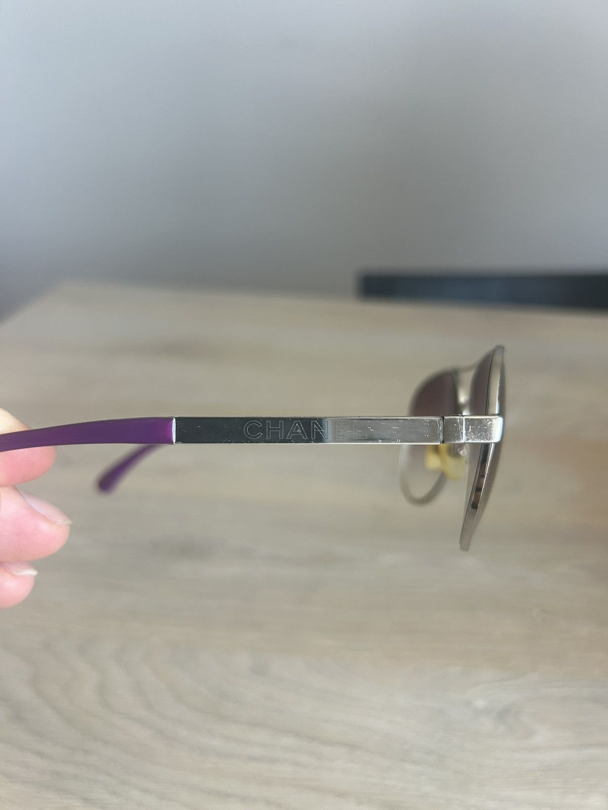 Chanel Silver/Purple Gradient 4179 Miroir Aviator Sunglasses Size ONE SIZE - 2 Thumbnail
