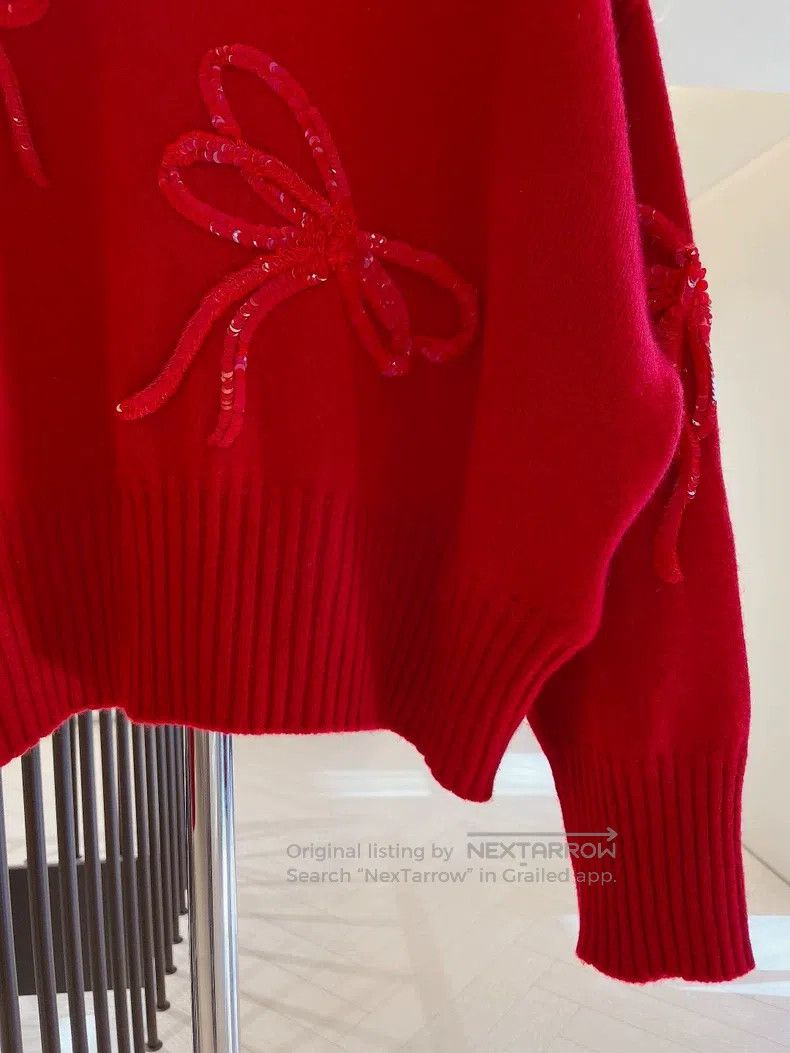 Valentino Valentino Sequin bow cashmere sweater Size XS / US 0-2 / IT 36-38 - 4 Thumbnail