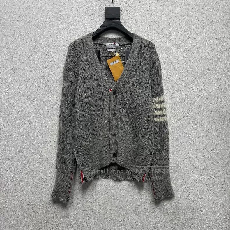 Thom Browne Thom Browne Gray Cardigan Wool Jacket Size US XL / EU 56 / 4 - 1 Thumbnail