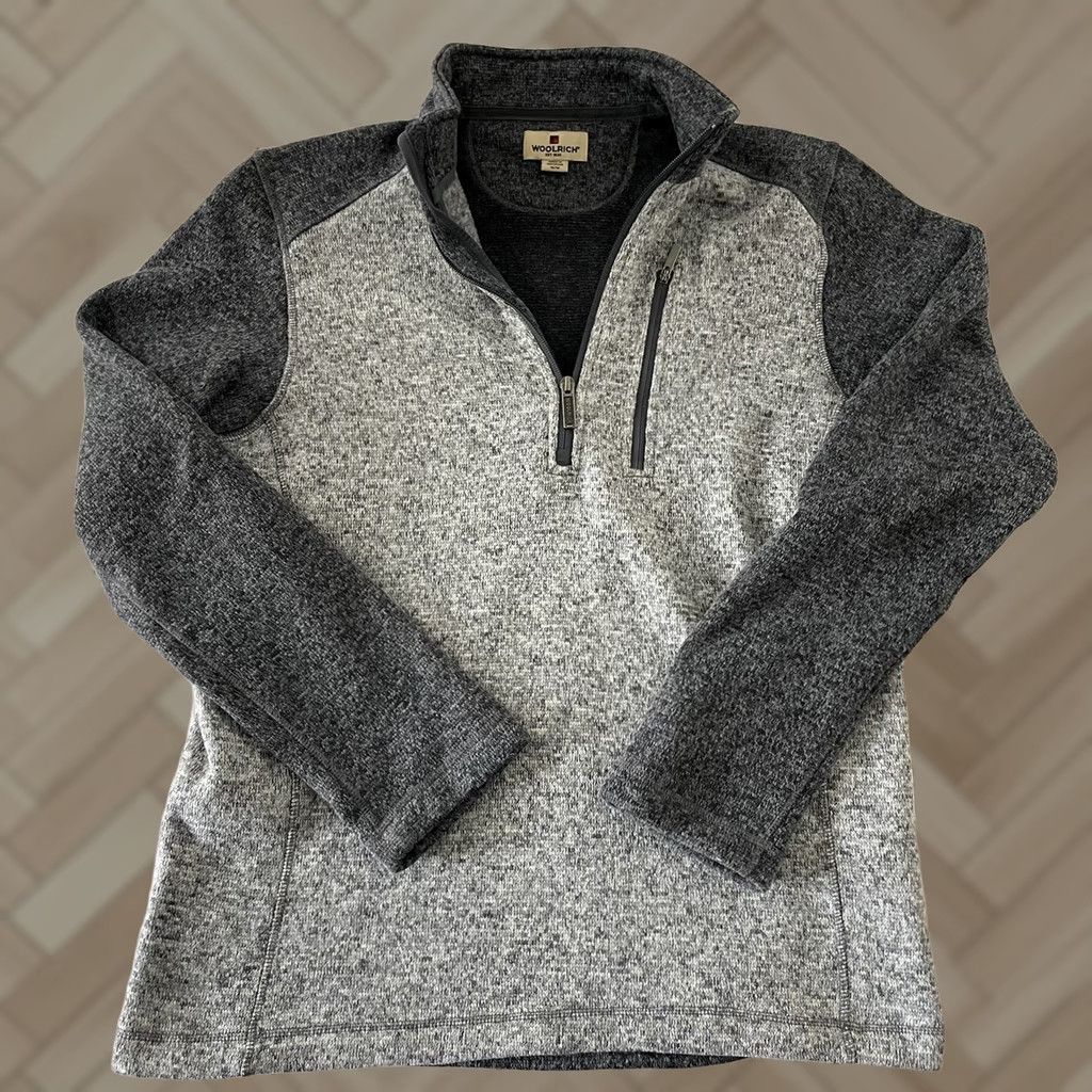 Vintage Woolrich Men's 1/4 Zip Fleece Jacket Gray Size M Size US M / EU 48-50 / 2 - 1 Thumbnail