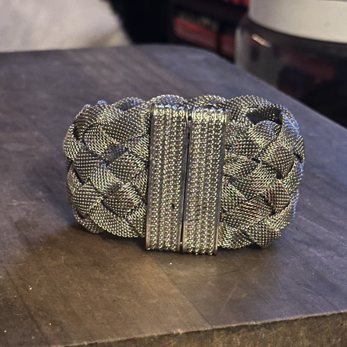 Other Silver tone wide woven mesh braid bracelet Size ONE SIZE - 6 Thumbnail