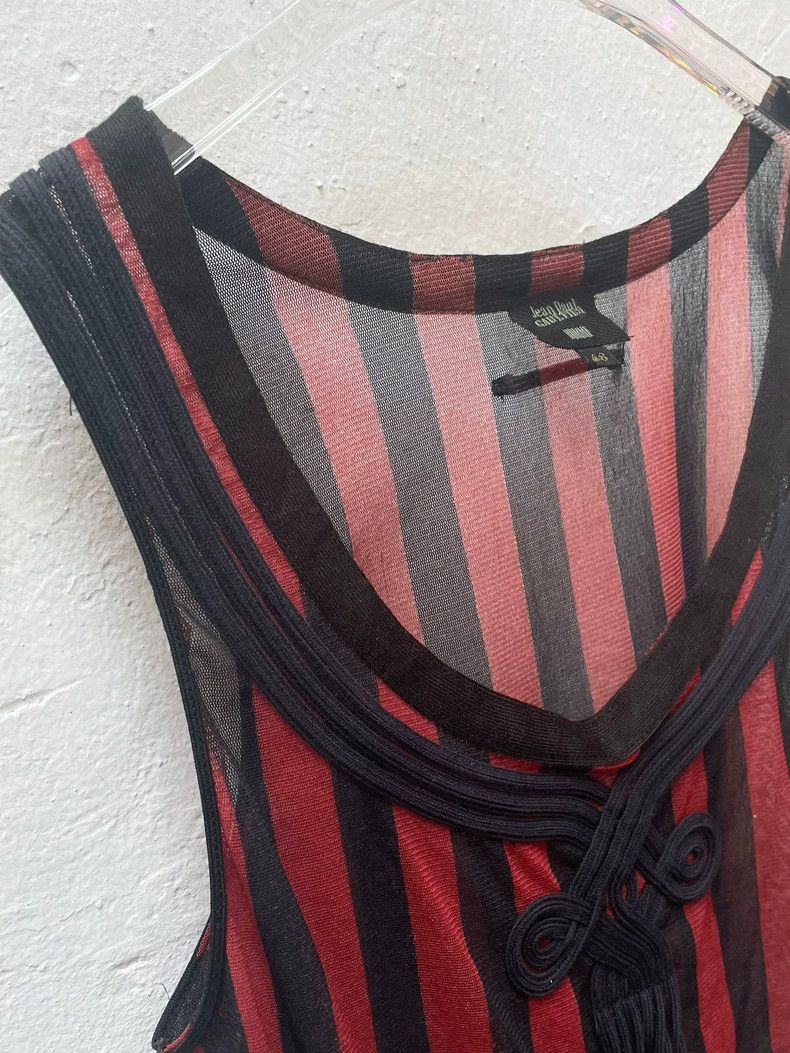 Jean Paul Gaultier Jean Paul Gaultier Striped Chinese knot gauze vest 2504-Nex Size US M / EU 48-50 / 2 - 2 Thumbnail