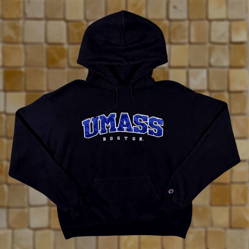 Champion Champion Eco "UMASS Boston" Embroidered College Graphic Black Hoodie Large Size US L / EU 52-54 / 3 - 1 Thumbnail