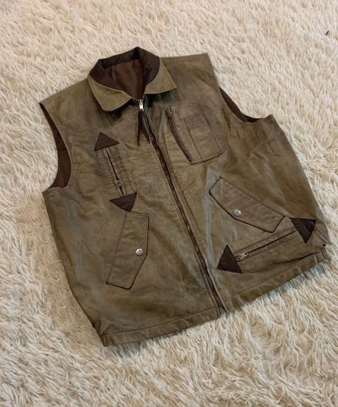 Leather Vintage Leather Vest Size US M / EU 48-50 / 2 - 3 Thumbnail