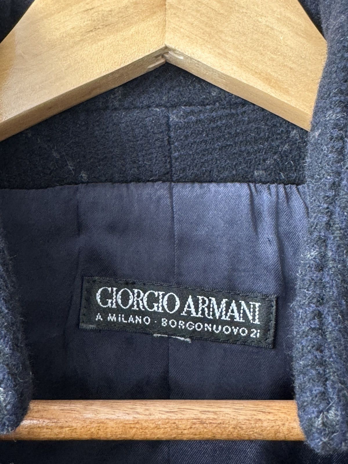 Emporio Armani × Giorgio Armani 1990 Giorgio Armani A Milano Borgonuovo 21 Long Coat Size XS / US 0-2 / IT 36-38 - 5 Thumbnail