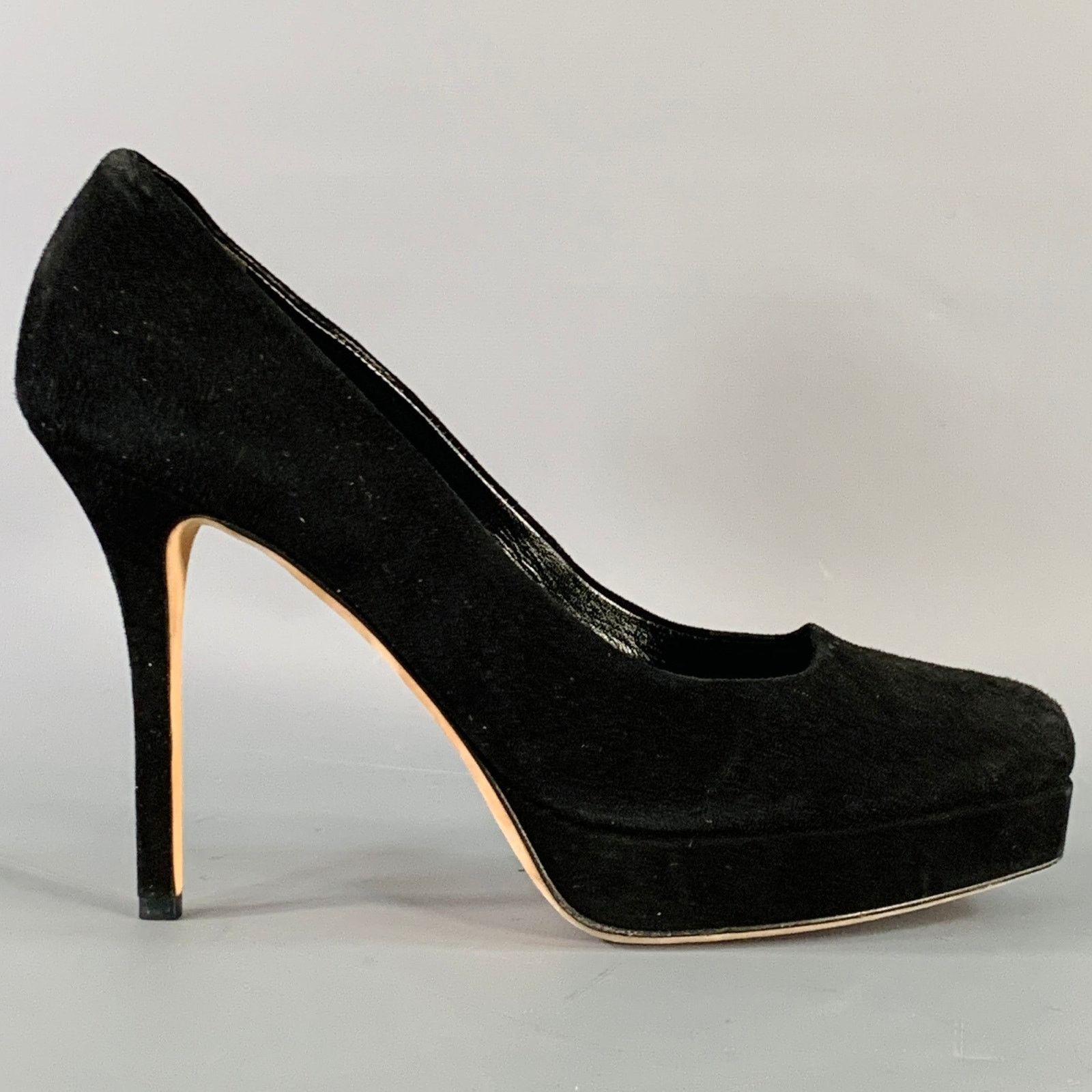 Gucci GUCCI Size 10 Black Suede Stiletto Platform Heels Pumps Size US 10 / IT 40 - 2 Thumbnail