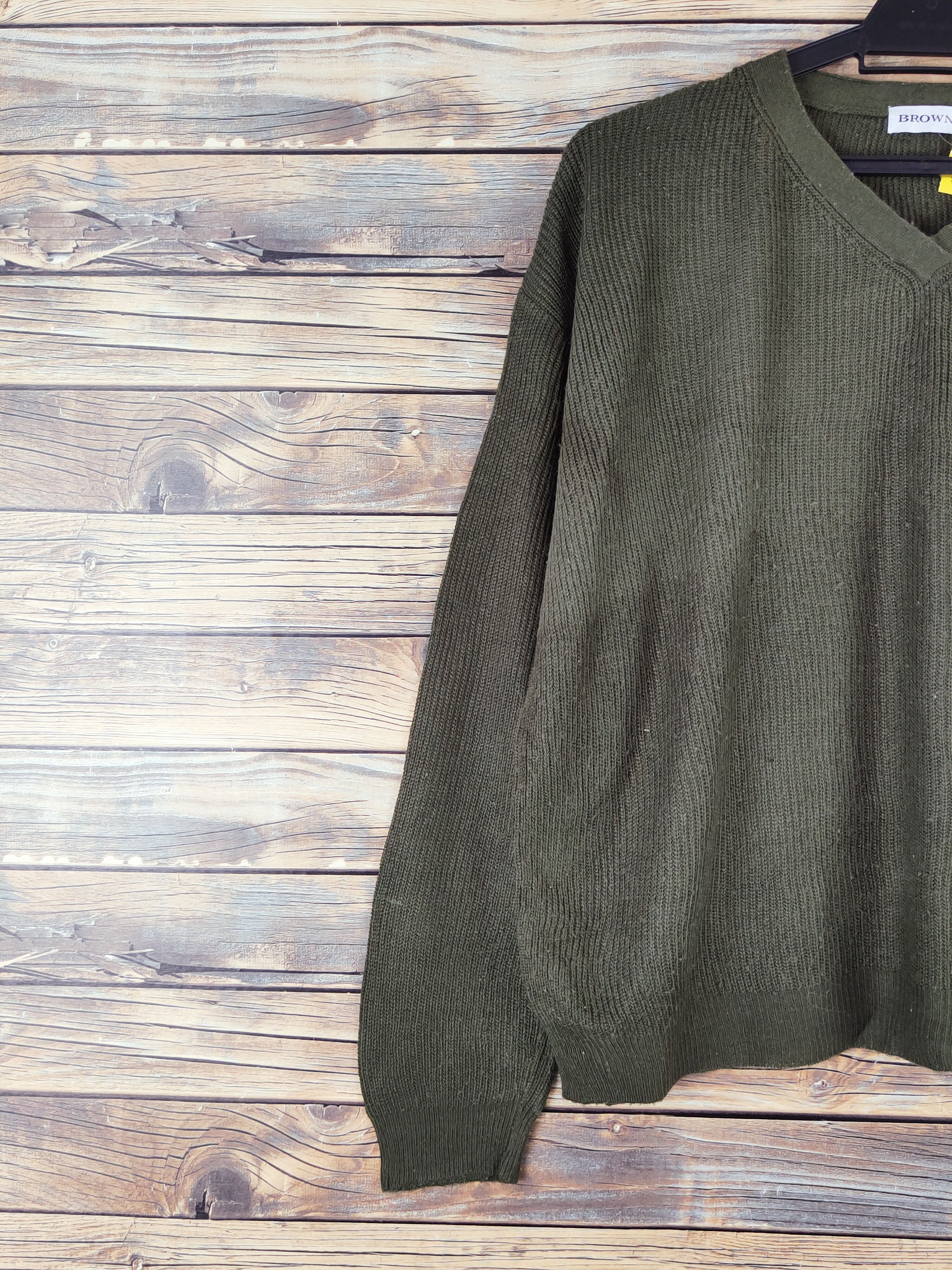 Homespun Knitwear Browny Olive Knitwear Sweatshirts #W988 Size US L / EU 52-54 / 3 - 3 Thumbnail