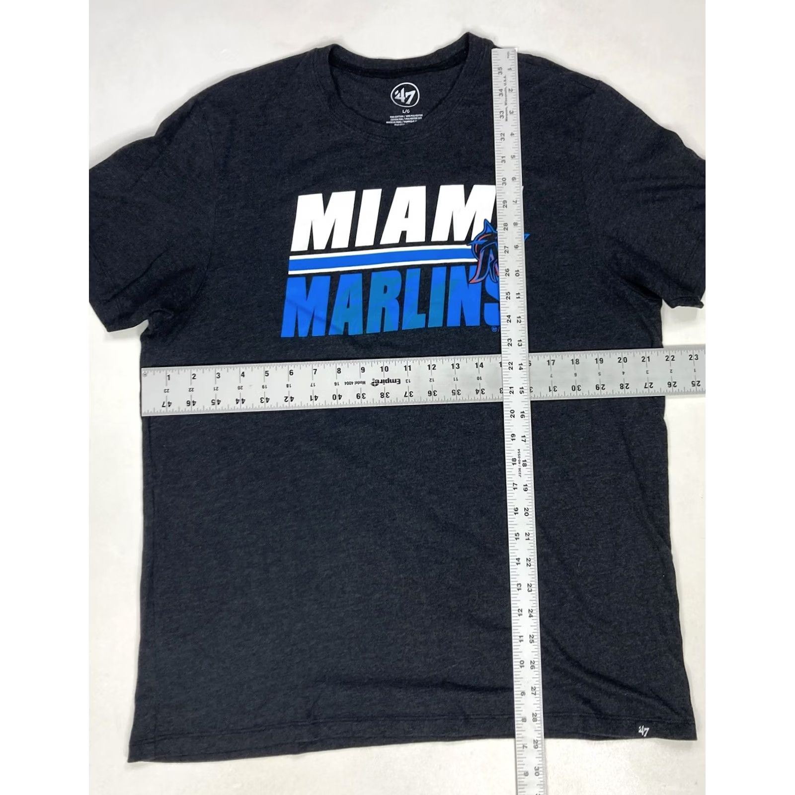 47 VINTAGE 47 MIAMI MARLINS T-SHIRT Men Large Black Heather Short Sleeve Logo Graphic Print Crew Neck XS Size US L / EU 52-54 / 3 - 6 Thumbnail