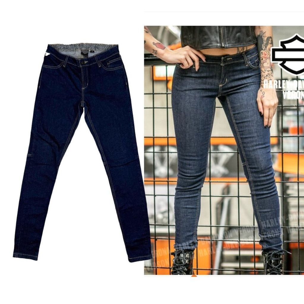Harley Davidson HARLEY DAVIDSON Moto Skinny Ankle Stretch Blue Jeans Size 27 Size 27" / US 4 / IT 40 - 1 Thumbnail