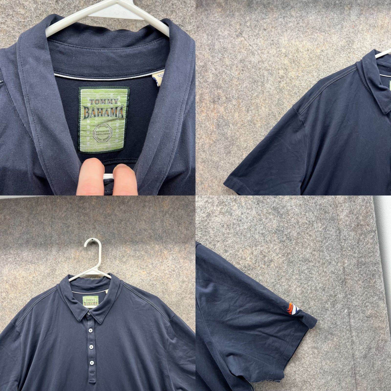 Tommy Bahama Tommy Bahama Polo Shirt Men XXL Blue Navy Pima Cotton Preppy Dress Denver Bronco Size 48R - 8 Thumbnail