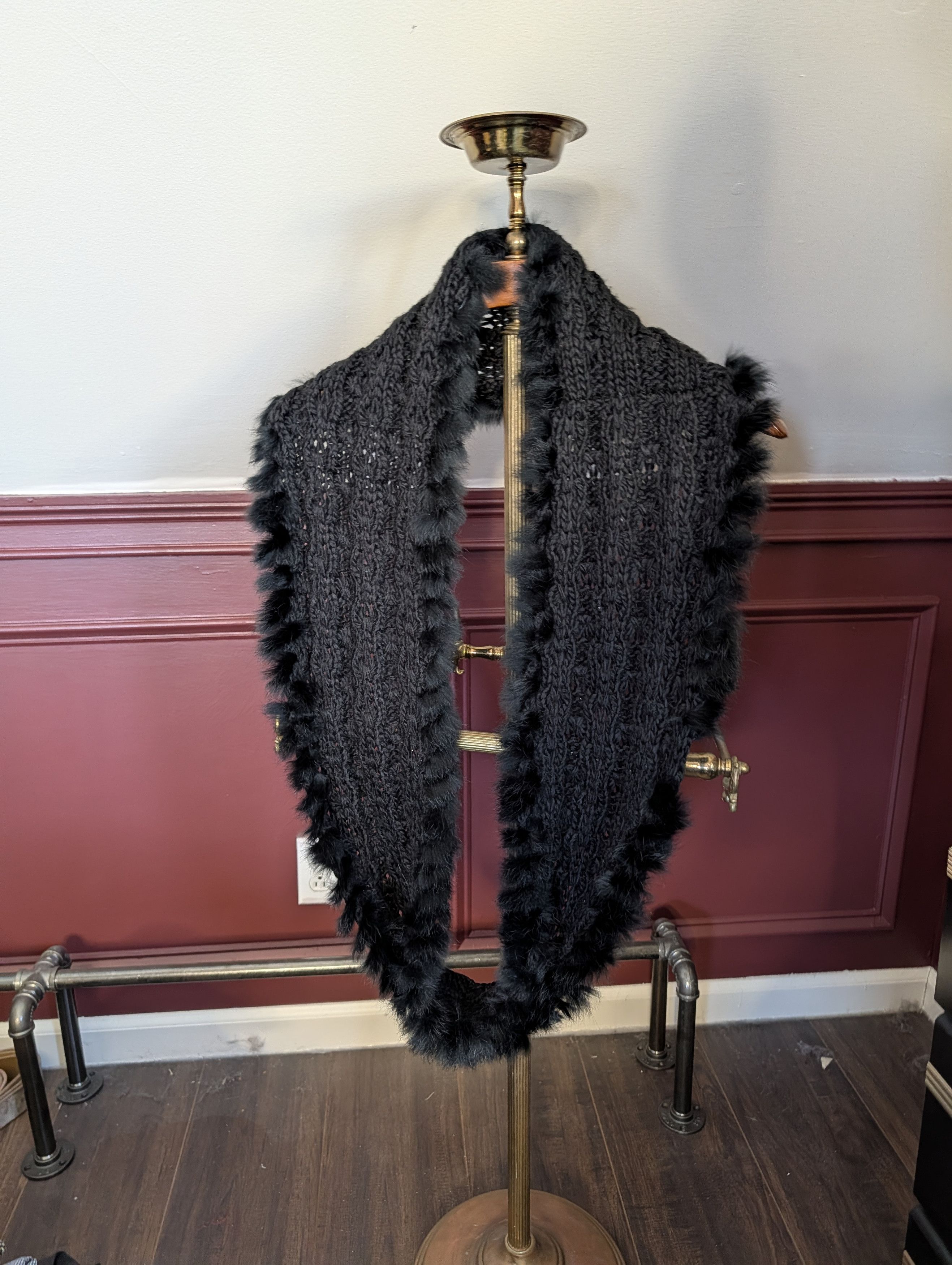 CEJ Cejon vintage black genuine rabbit fur infinity scarf Size ONE SIZE - 1 Thumbnail